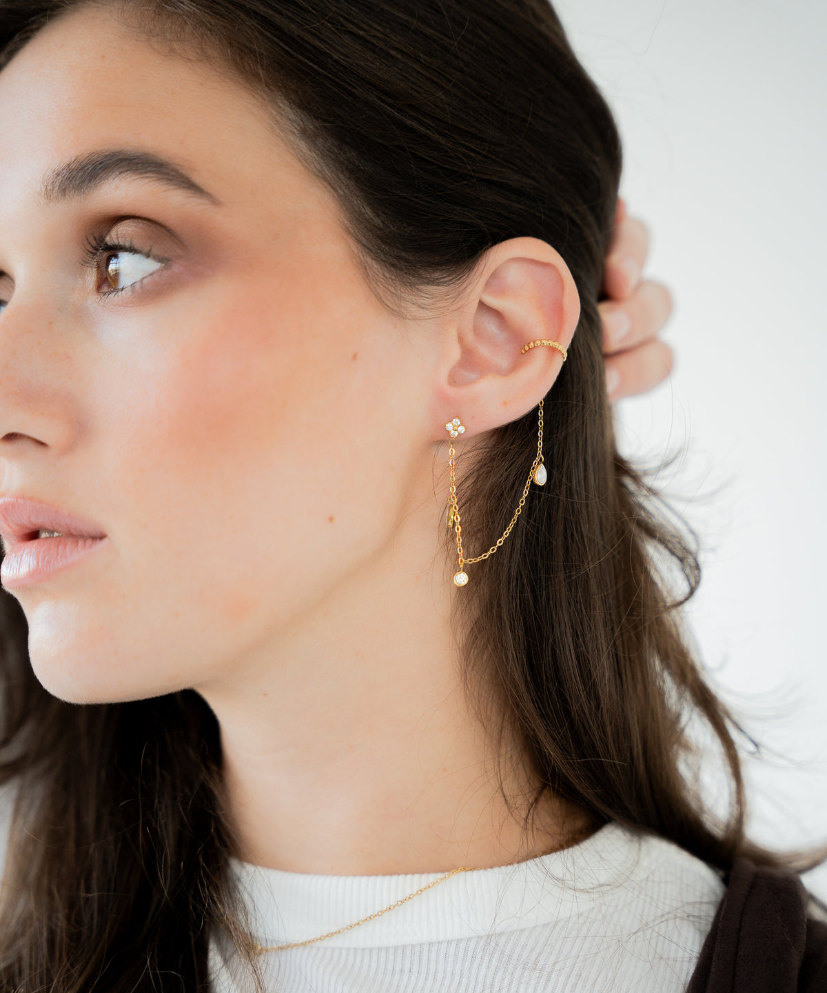 Timeless - 18K Ohrringe mit Earcuff