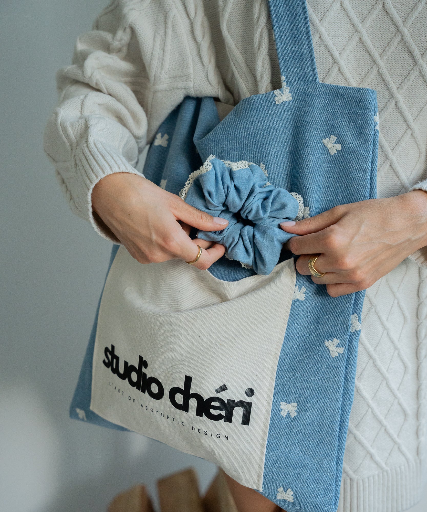 ADRIANA - Mini Tote Bag | Autumn Love - Blau - Studio Chéri