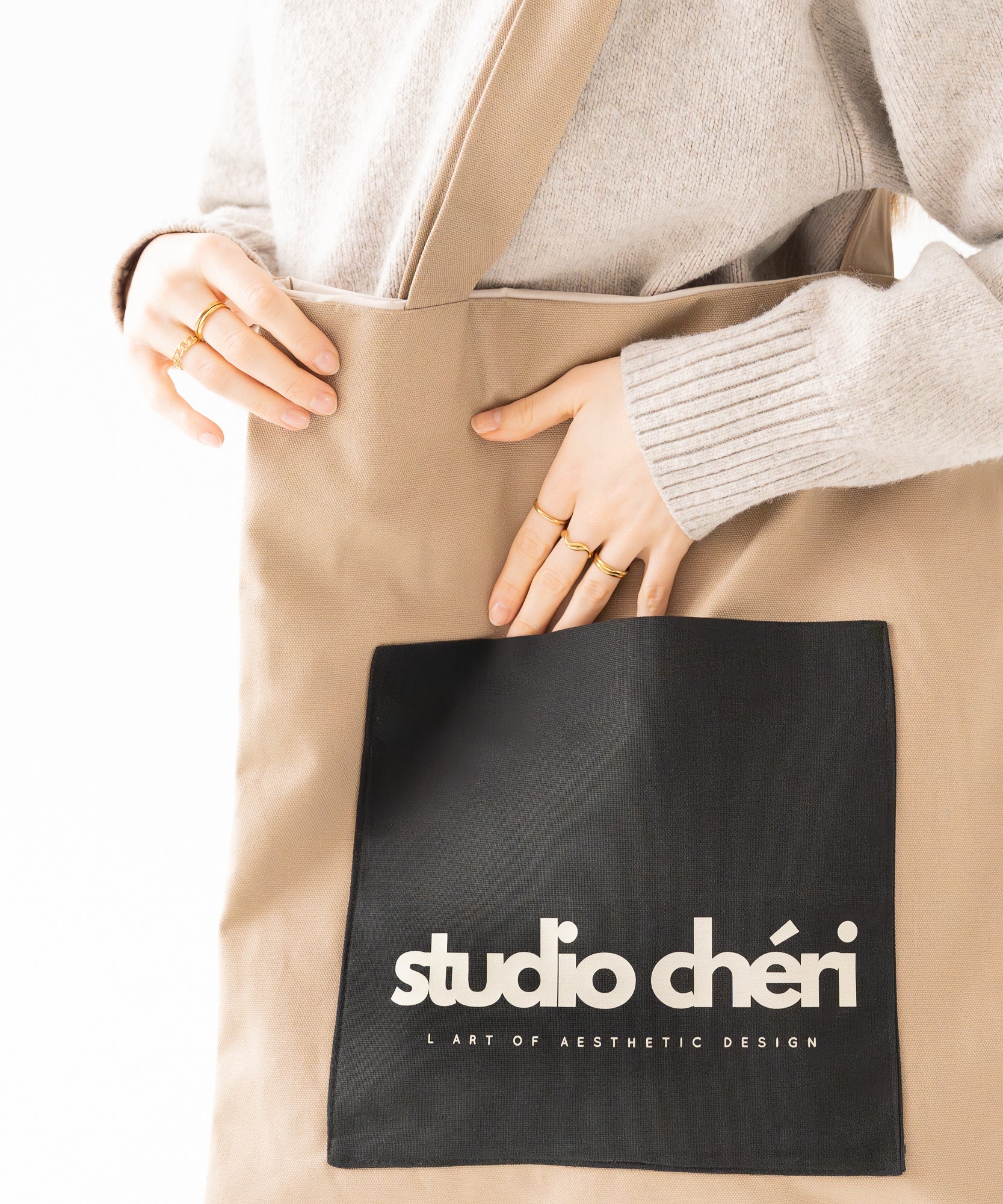 ADRIANA - Mini Tote Bag | Beige - Beige - Studio Chéri