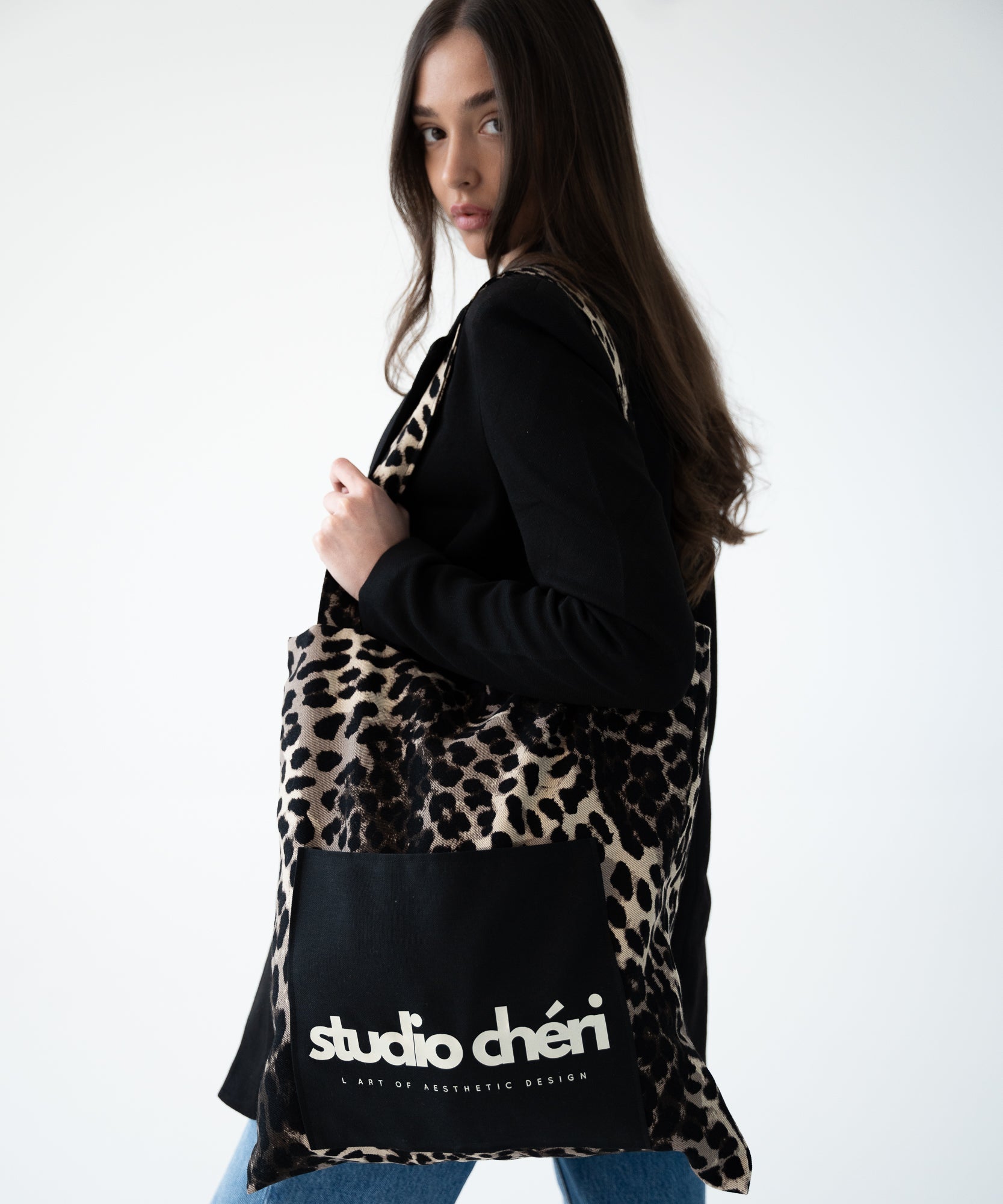 ADRIANA - Mini Tote Bag | Leo - Schwarz - Studio Chéri
