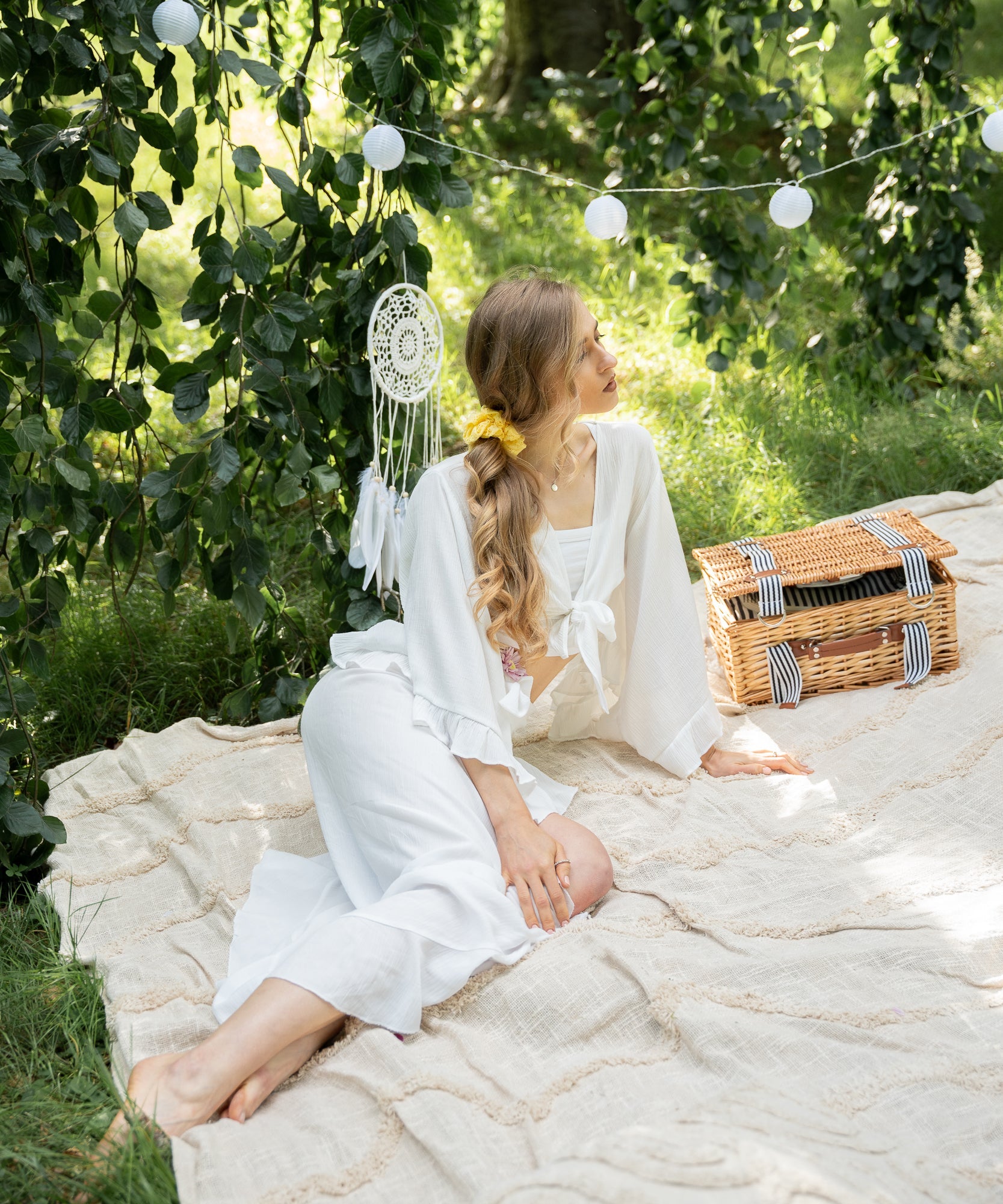 ANNIE - Scrunchie aus Spitze - Gelb - Studio Chéri
