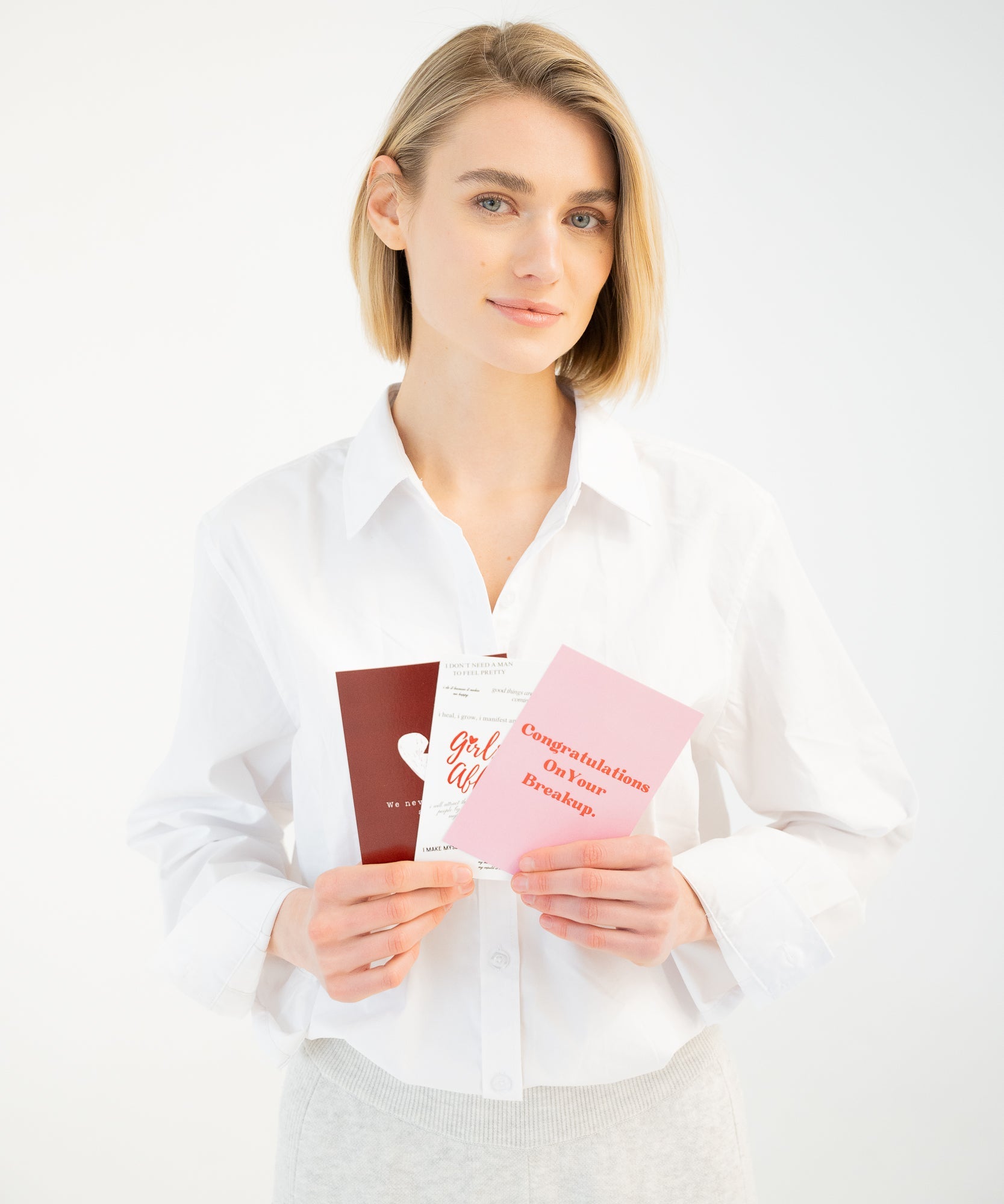 ANTI - VALENTINE | 3er Postkarten - Set - Rot/Rosa/Weiß - Studio Chéri