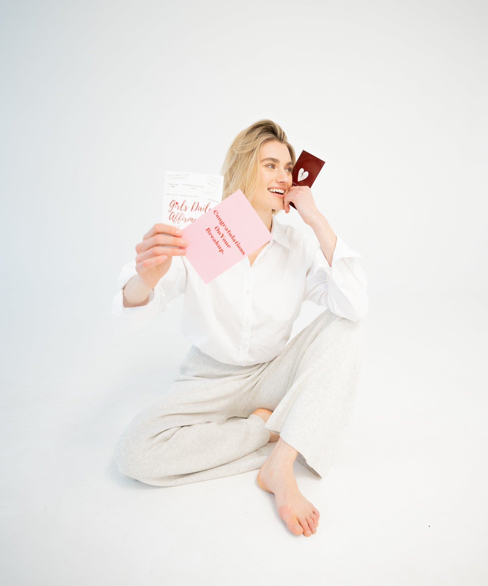 ANTI - VALENTINE | 3er Postkarten - Set - Rot/Rosa/Weiß - Studio Chéri