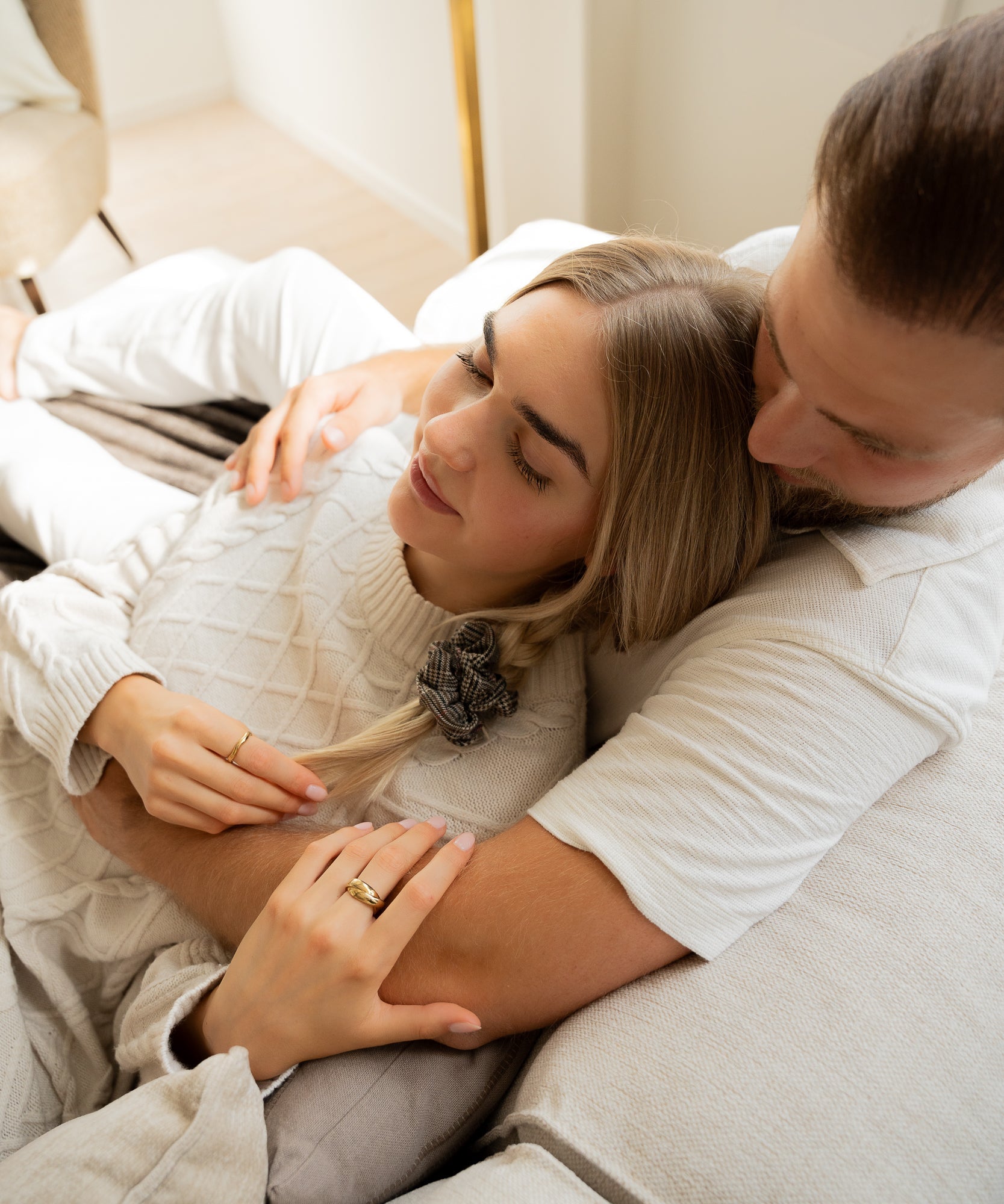 BELLY - Scrunchie mit Karomuster - Grau - Studio Chéri