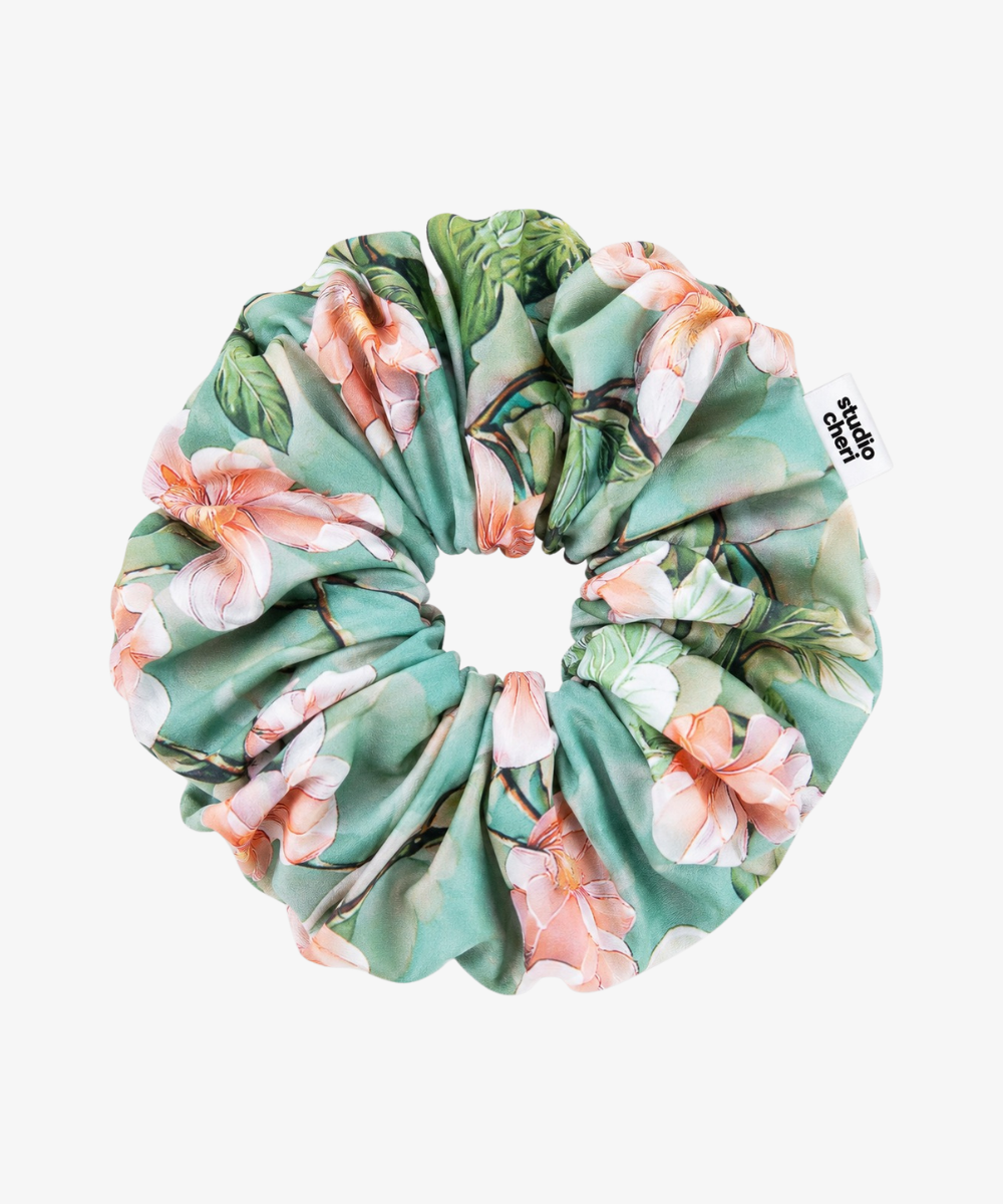 Blooming Hours - Scrunchie mit Blümchen - GRÜN - Studio Chéri