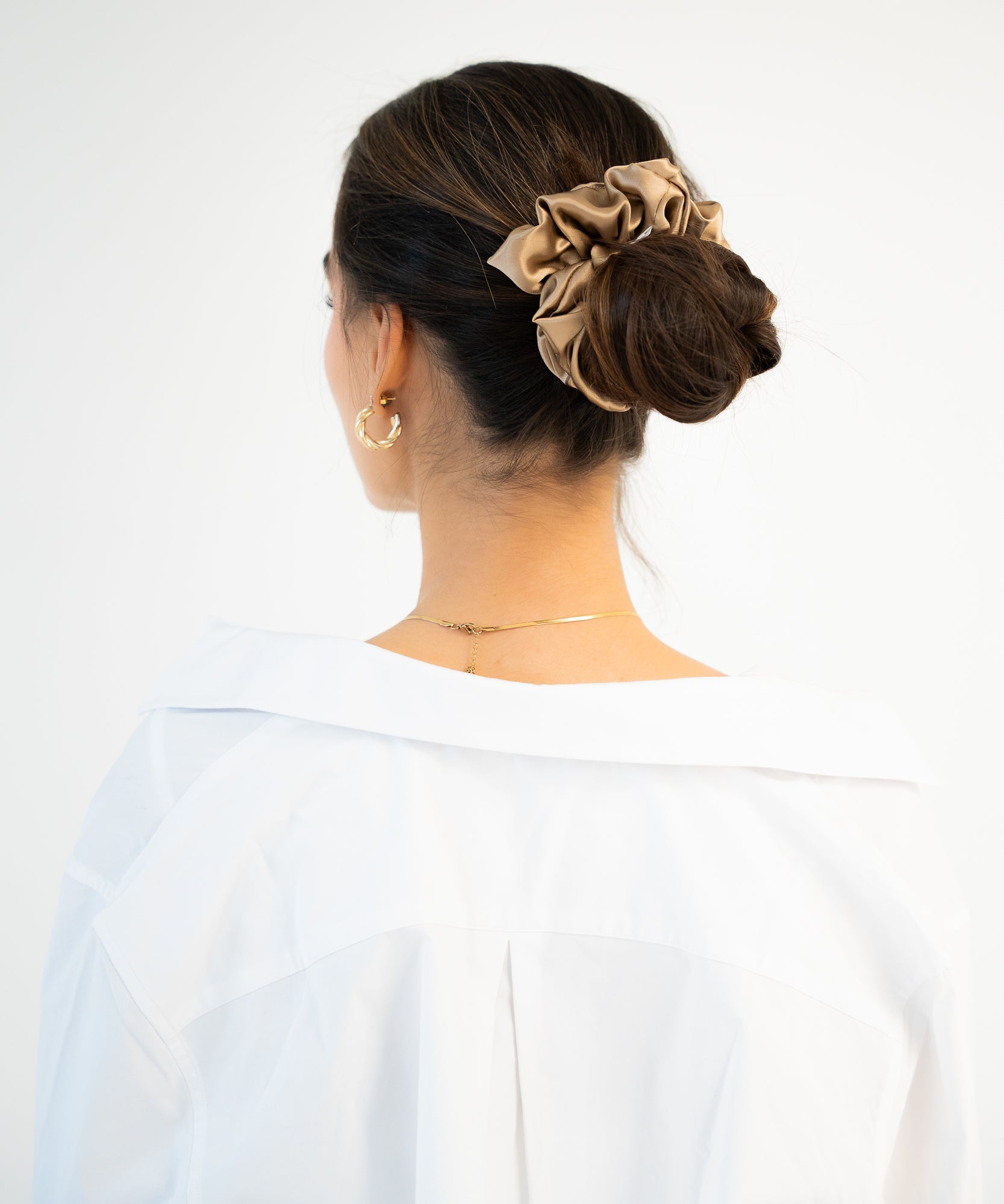 Claire - Satin Scrunchie - Beige - Beige - Studio Chéri