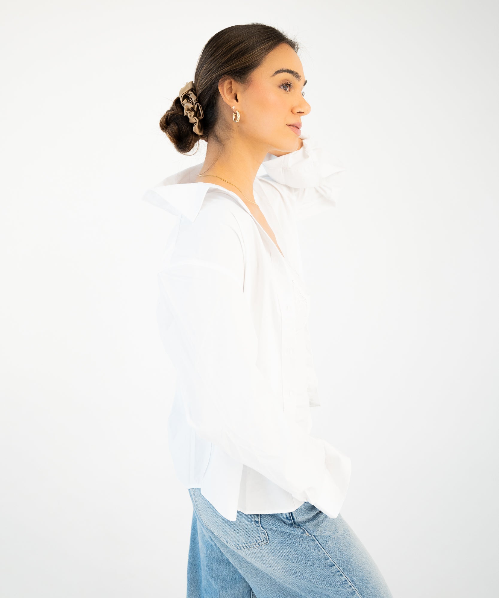 Claire - Satin Scrunchie - Beige - Beige - Studio Chéri