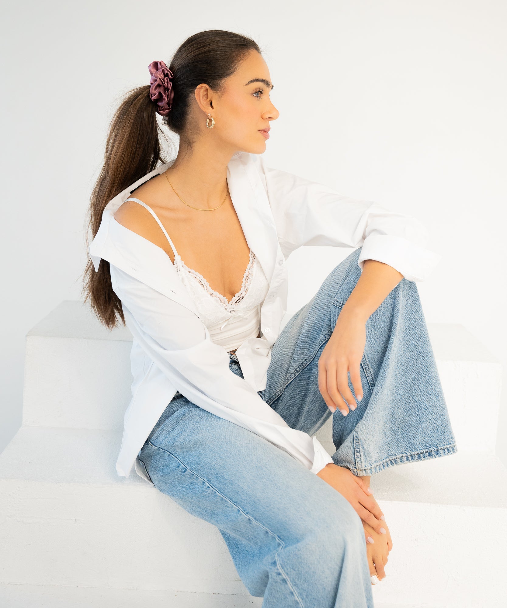 Claire - Satin Scrunchie - Berry - Rot - Studio Chéri