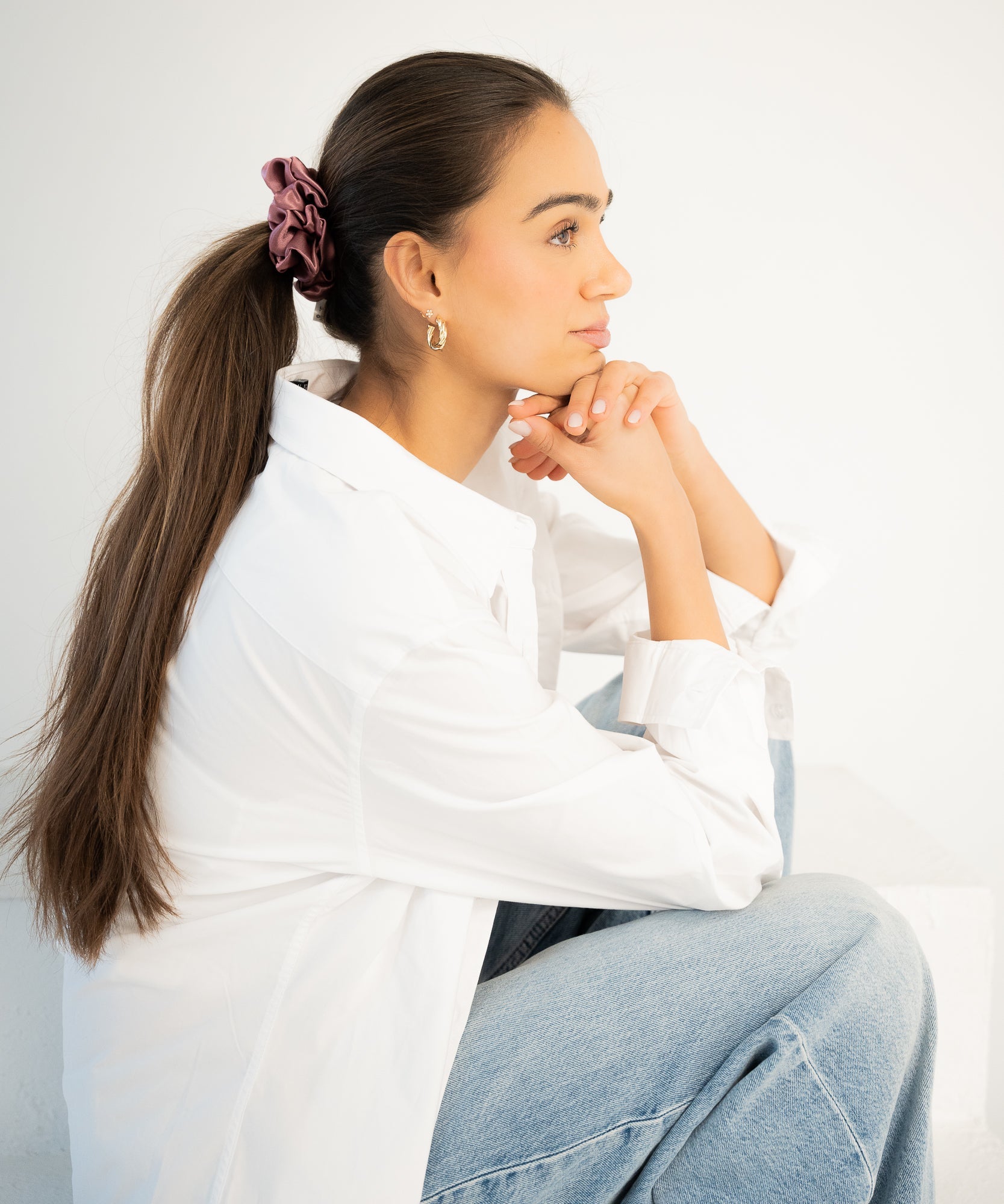 Claire - Satin Scrunchie - Berry - Rot - Studio Chéri