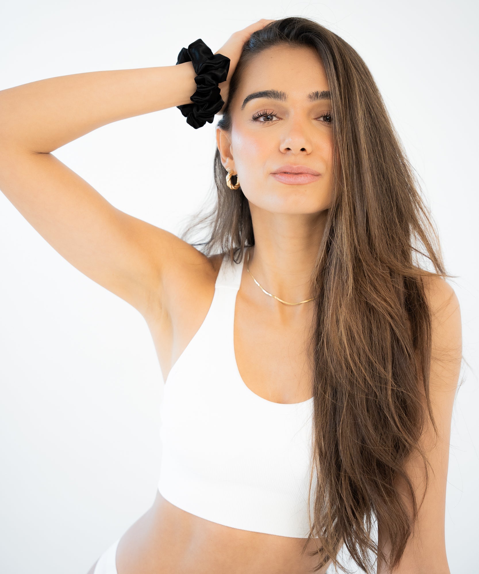 Claire - Satin Scrunchie - Black - Schwarz - Studio Chéri