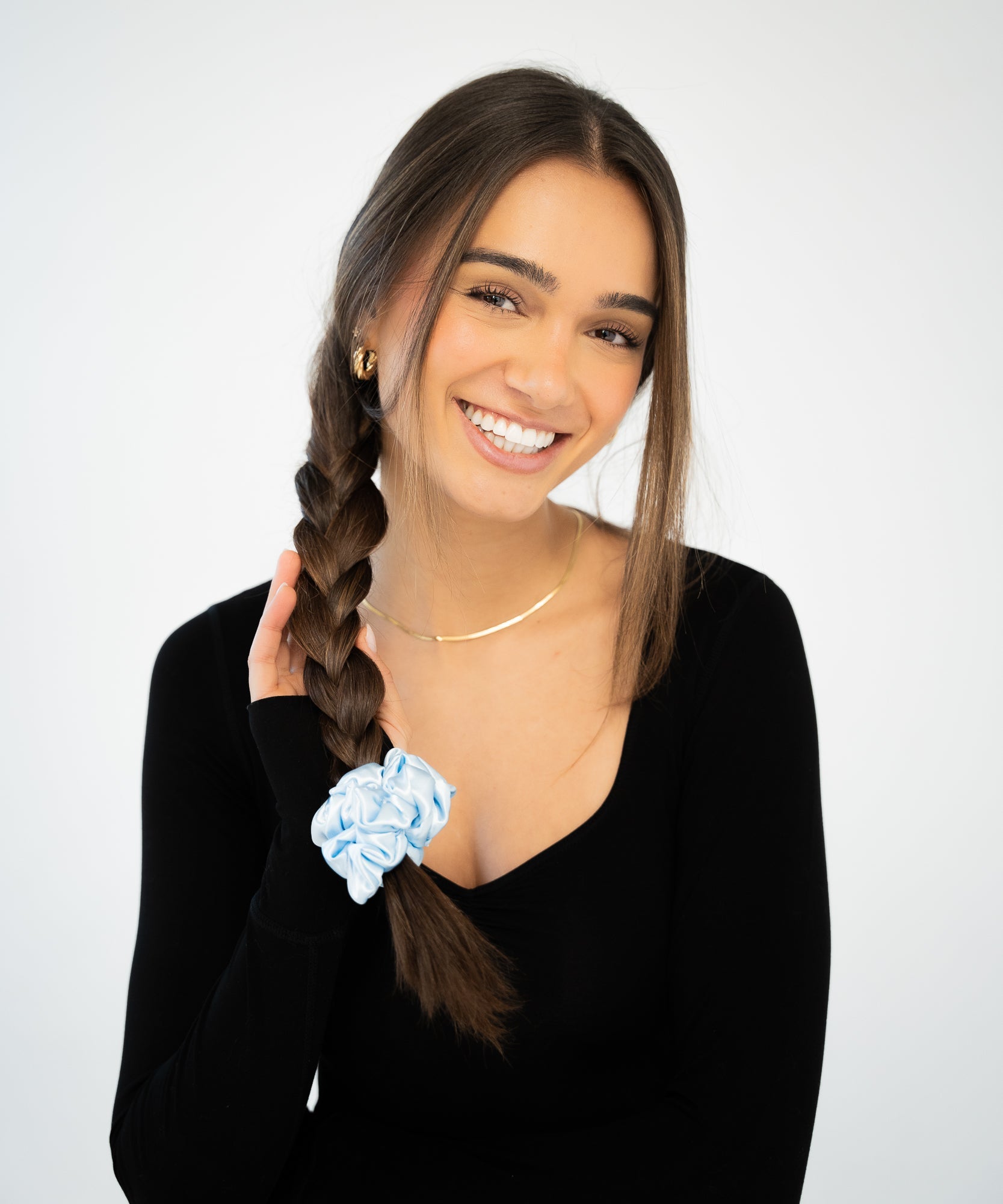Claire - Satin Scrunchie - Light Blue - Hellblau - Studio Chéri