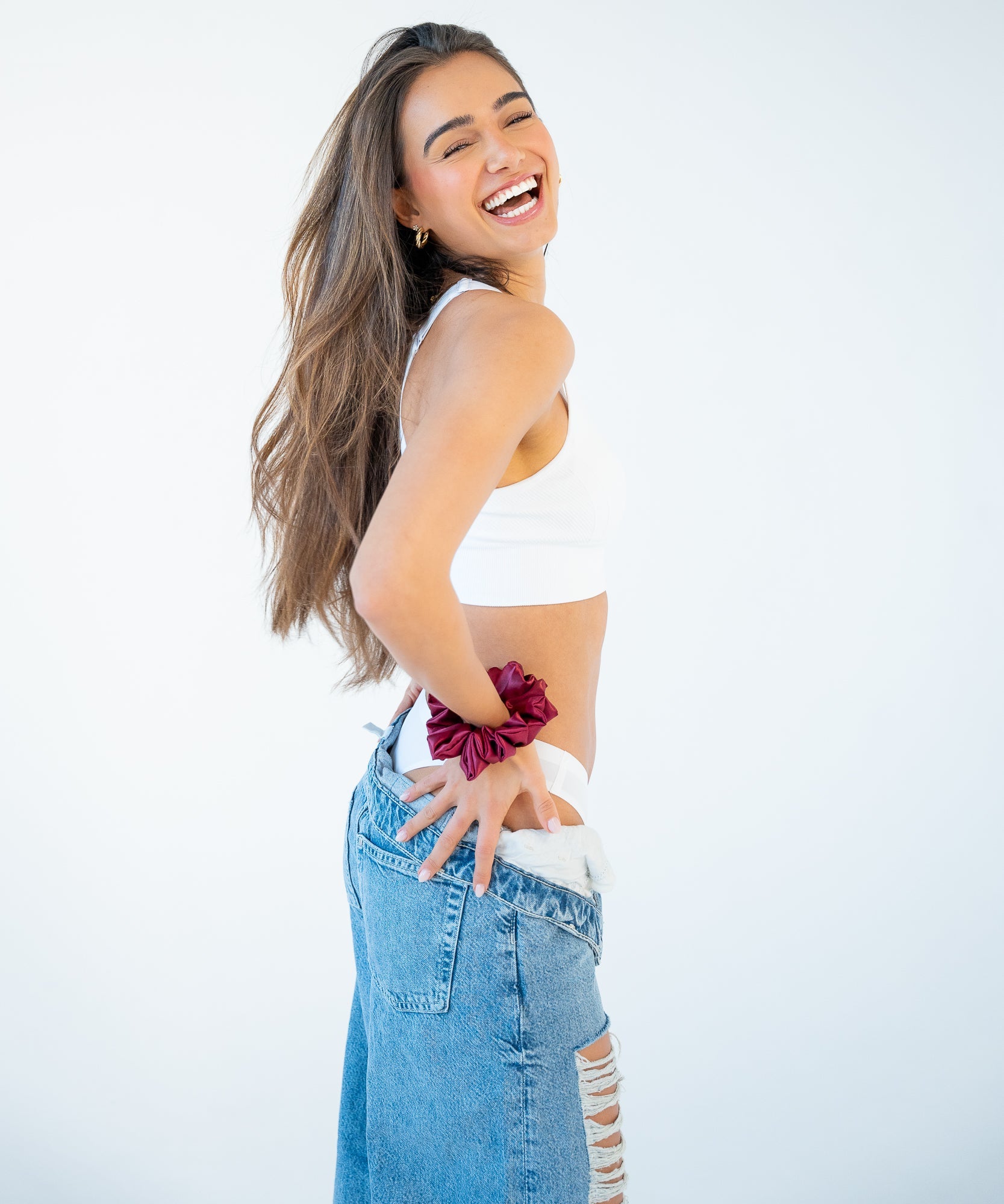 Claire - Satin Scrunchie | Wine - Rot - Studio Chéri