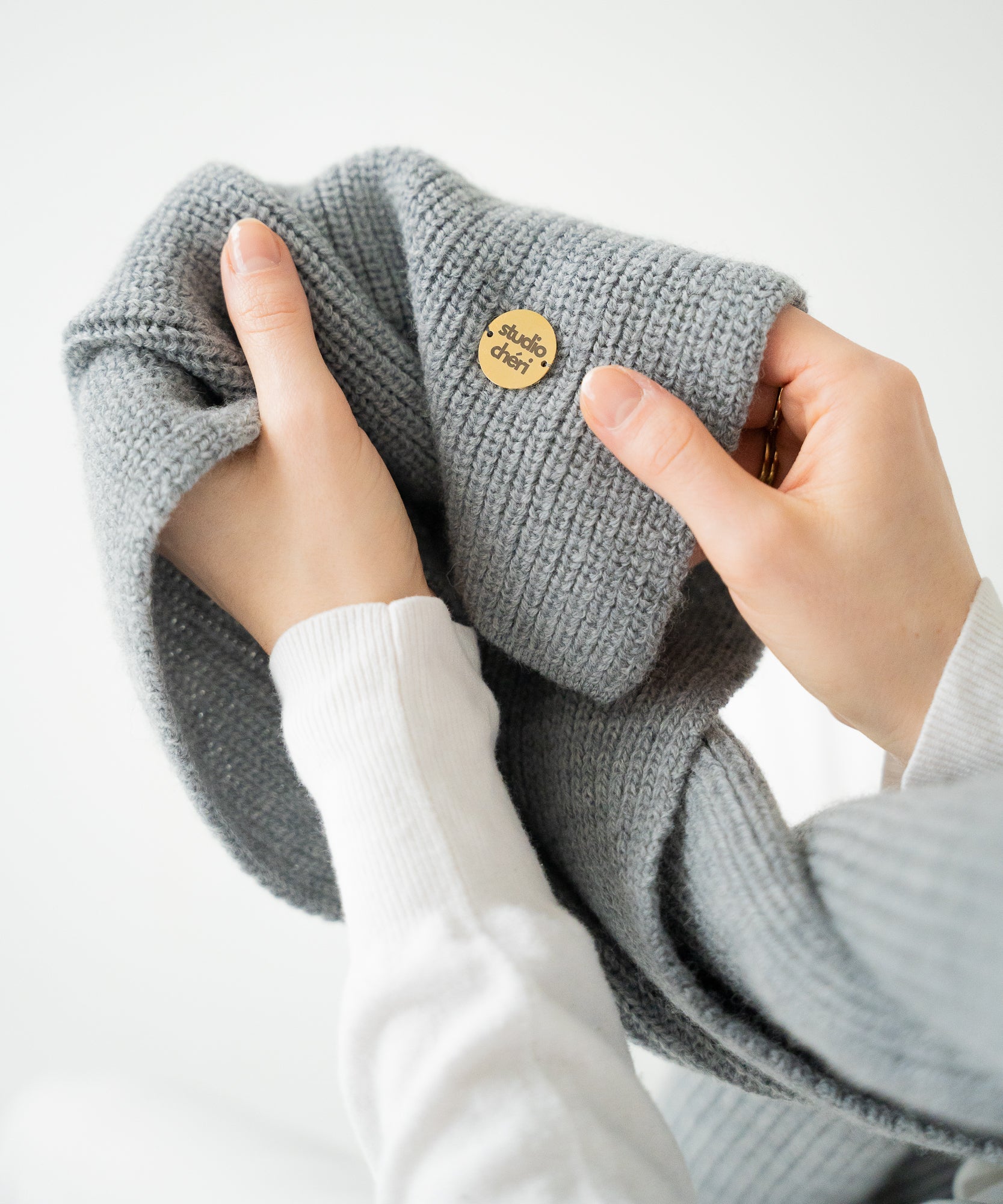 CLEO - Schal aus Merinowolle | Grey - Grau - Studio Chéri