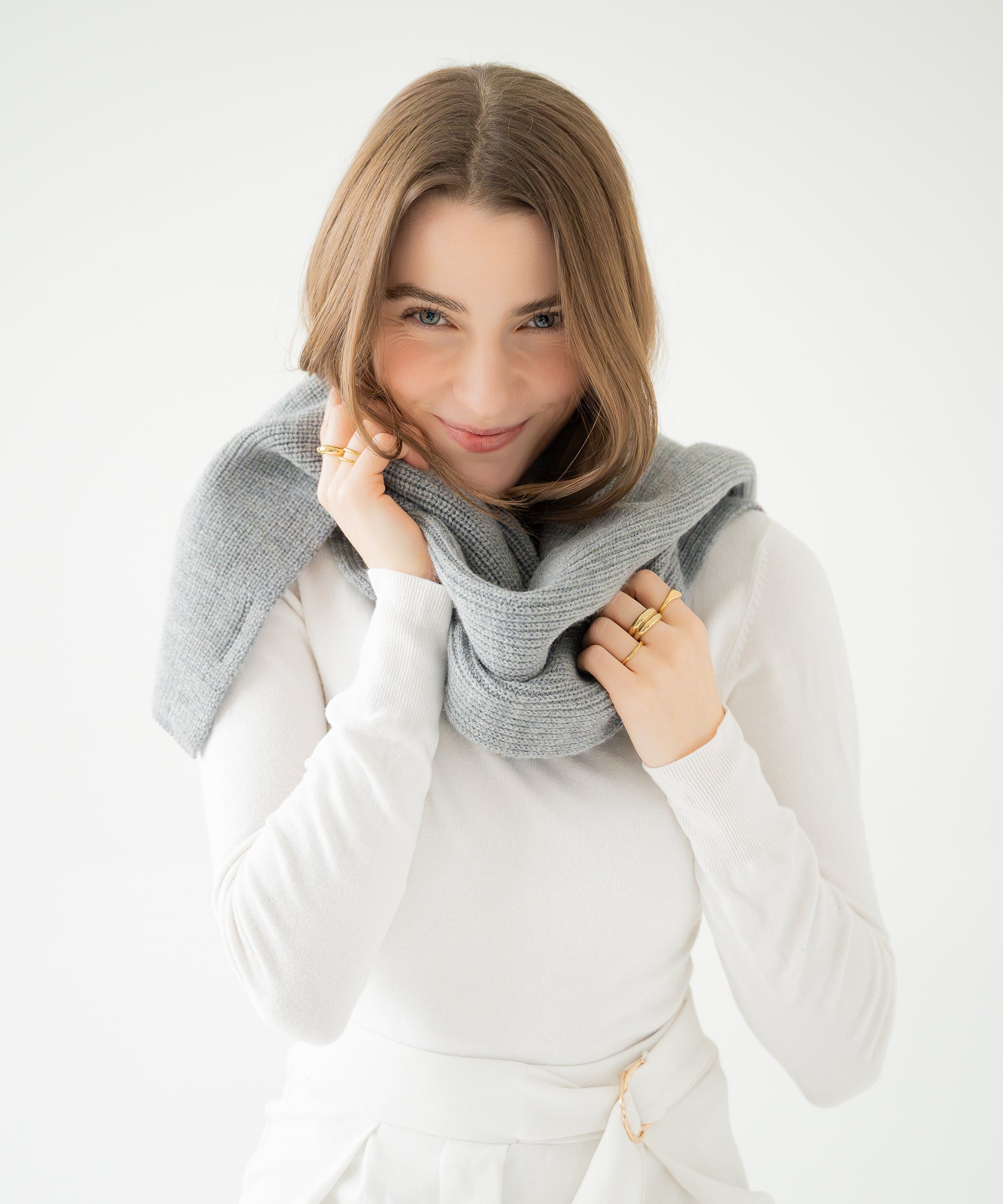 CLEO - Schal aus Merinowolle | Grey - Grau - Studio Chéri