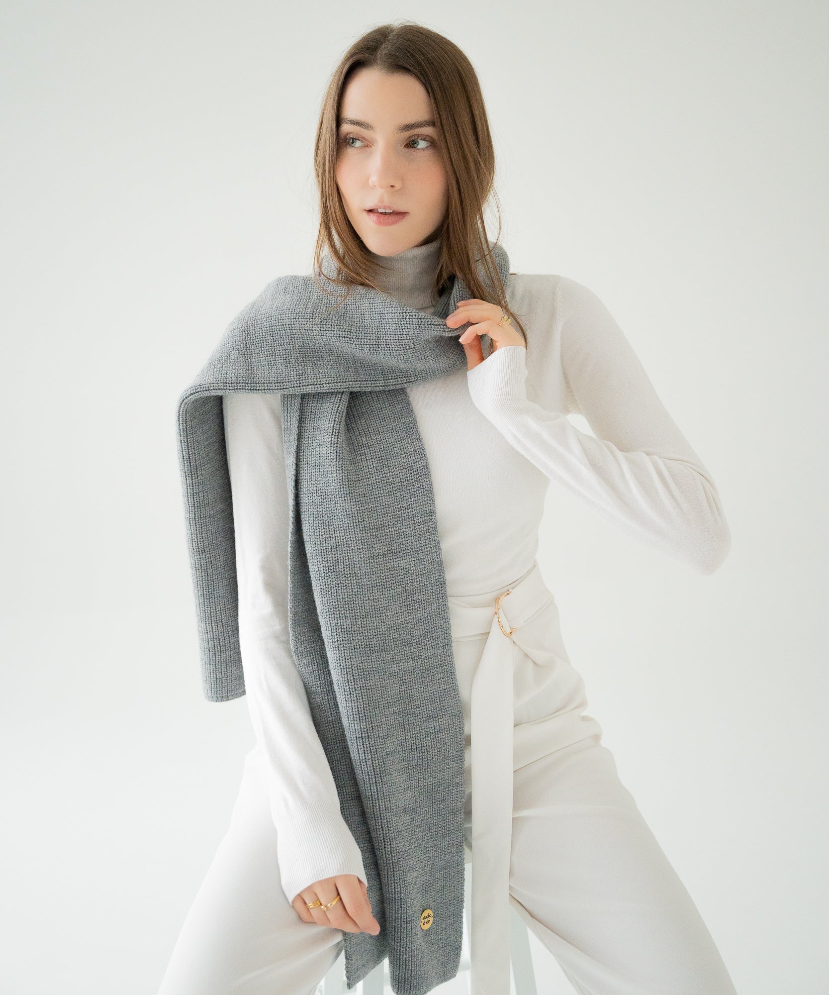 CLEO - Schal aus Merinowolle | Grey - Grau - Studio Chéri