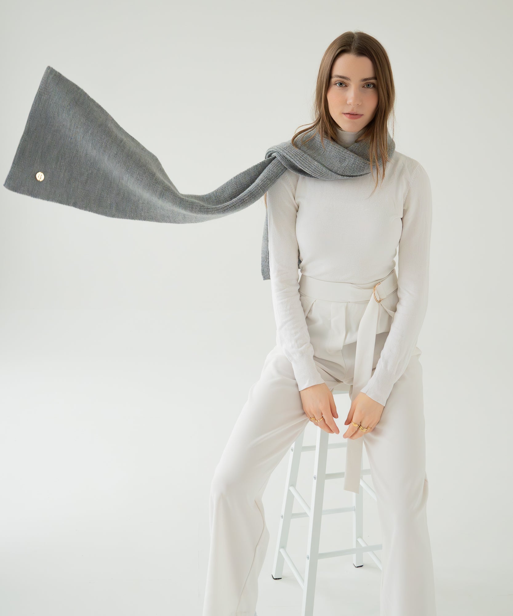 CLEO - Schal aus Merinowolle | Grey - Grau - Studio Chéri