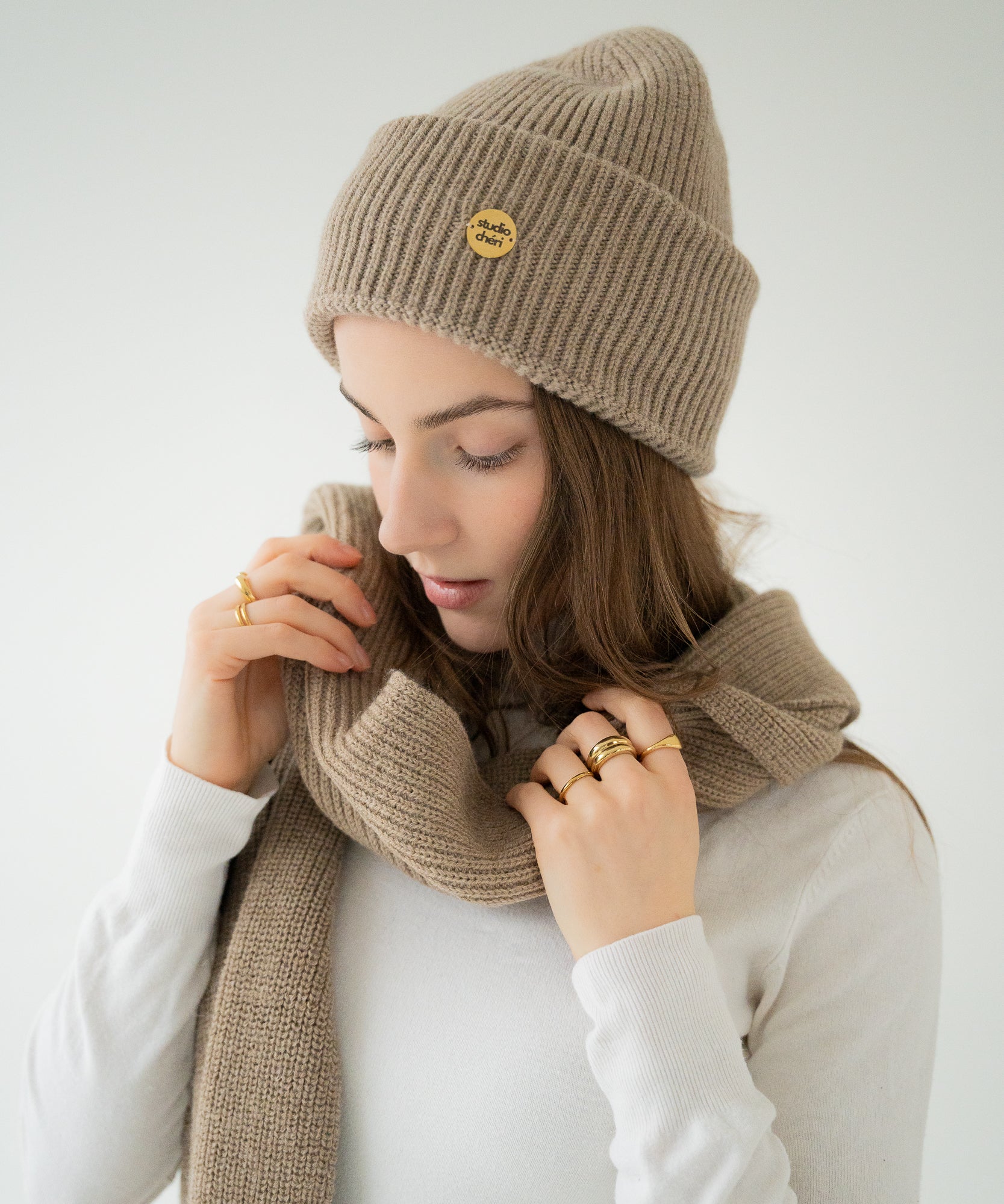 CLEO - Strickmütze aus Merinowolle | Beige - Beige - Studio Chéri