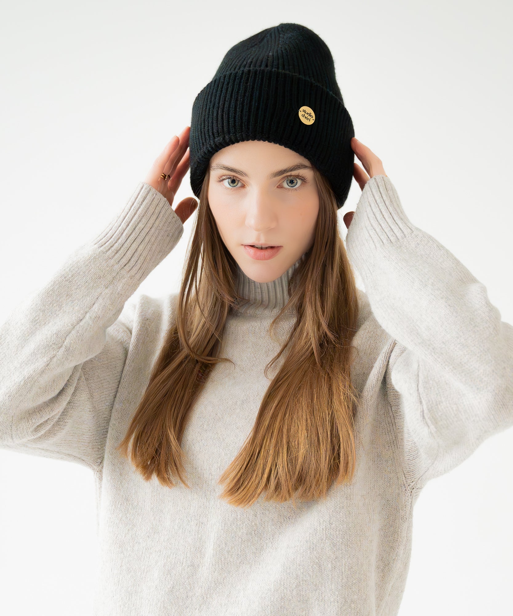 CLEO - Strickmütze aus Merinowolle | Black - Schwarz - Studio Chéri