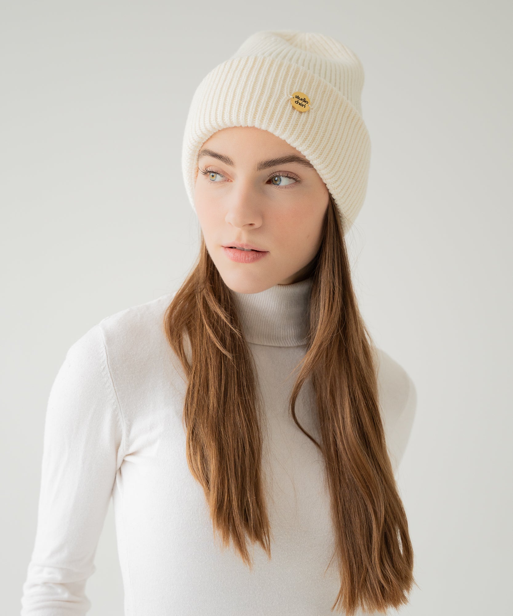 CLEO - Strickmütze aus Merinowolle | Creme - Beige - Studio Chéri