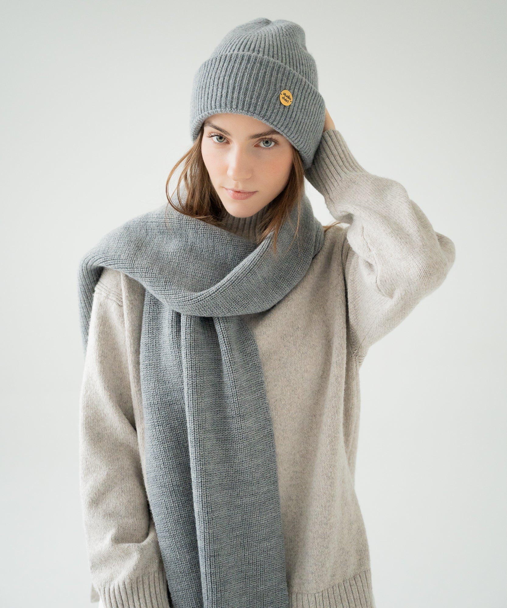 CLEO - Strickmütze aus Merinowolle | Grey - Grau - Studio Chéri