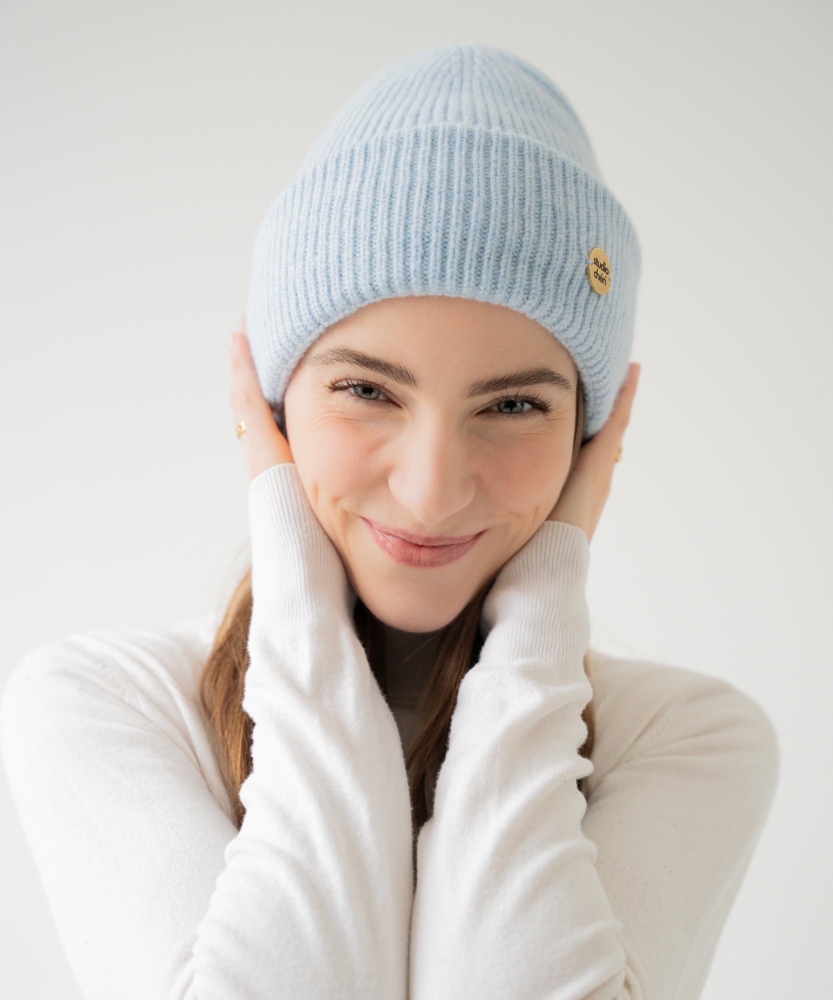 CLEO - Strickmütze aus Merinowolle | Light Blue - Blau - Studio Chéri