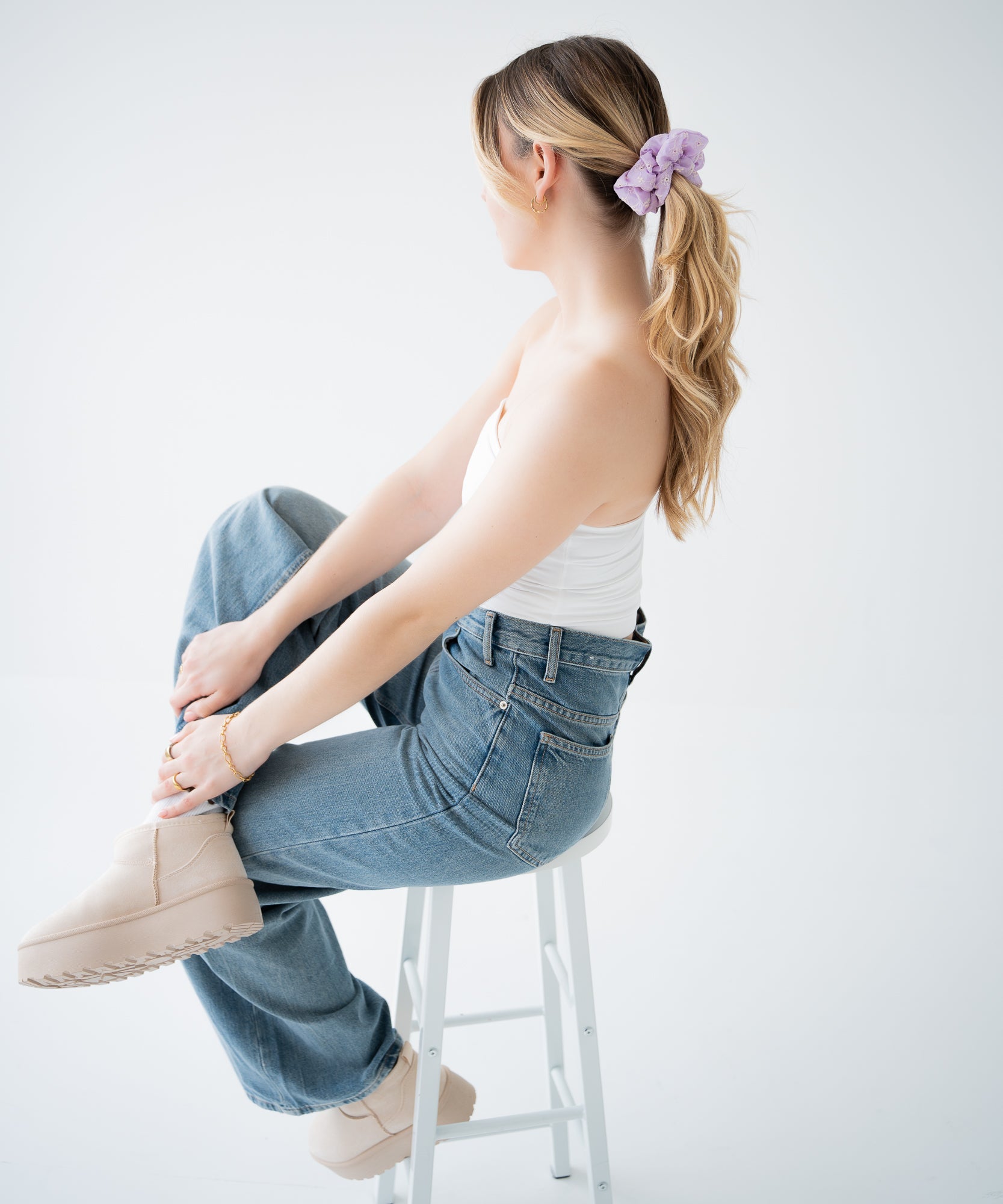 Elara - Scrunchie mit Blumenmuster - Lila - Studio Chéri