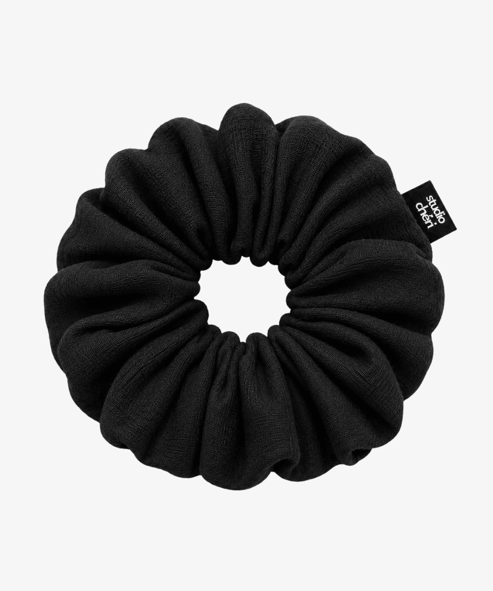 Ella - Musselin Scrunchie - Black - Schwarz - Studio Chéri