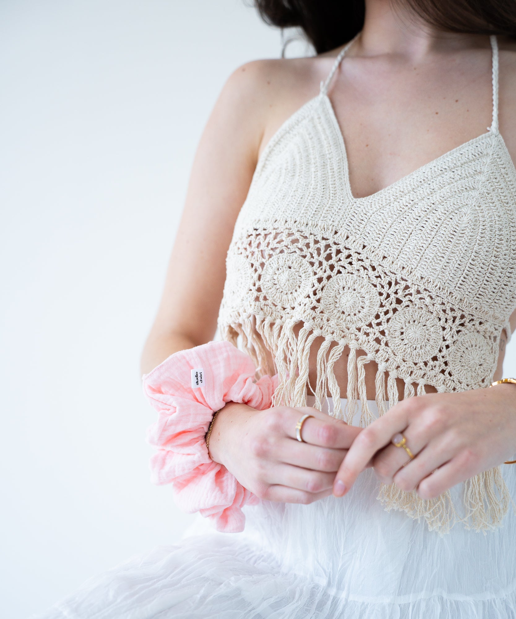 Ella - Musselin Scrunchie Blush - rosa - Studio Chéri