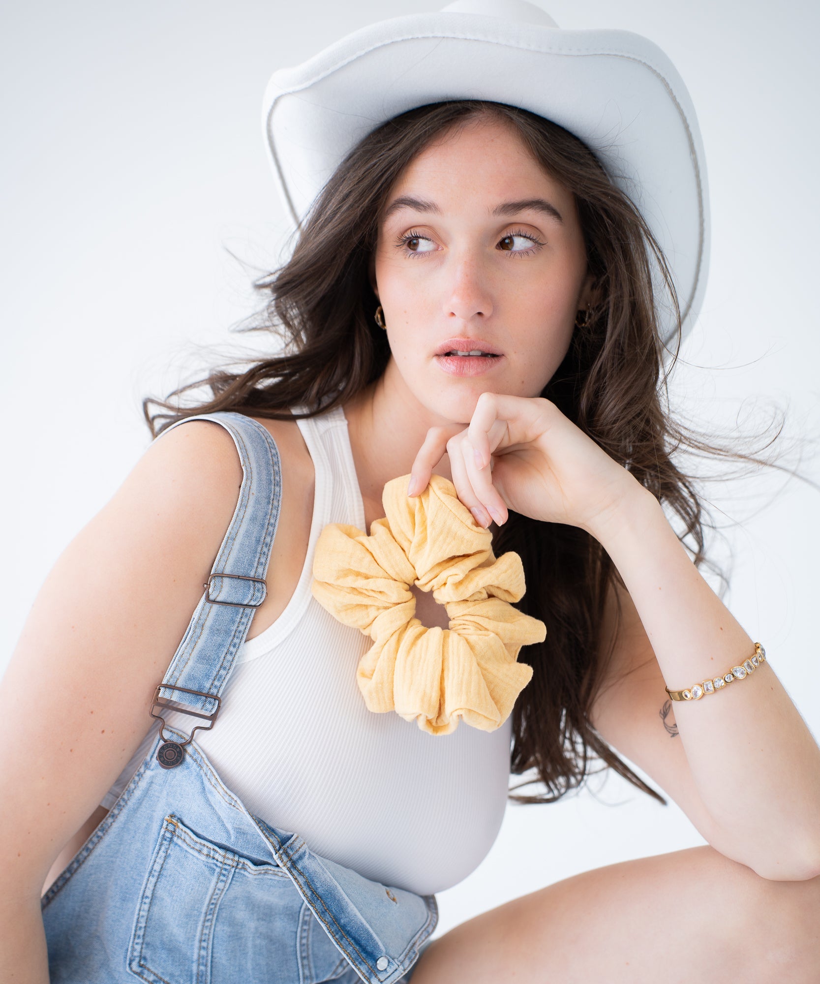 Ella - Musselin Scrunchie Butter Yellow - gelb - Studio Chéri