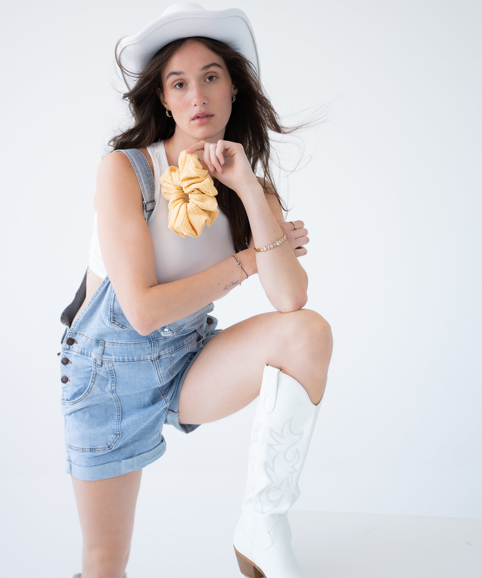 Ella - Musselin Scrunchie Butter Yellow - gelb - Studio Chéri