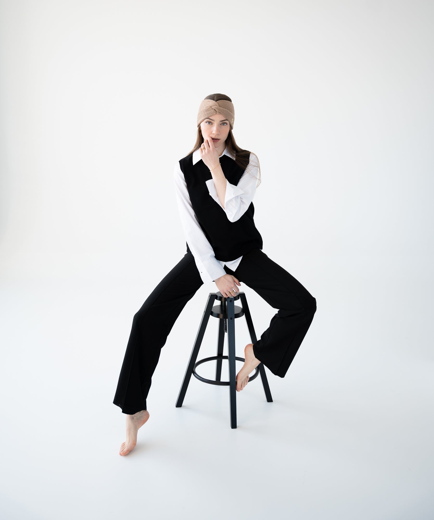 EMMA - Stirnband aus Merinowolle | Beige - Beige - Studio Chéri