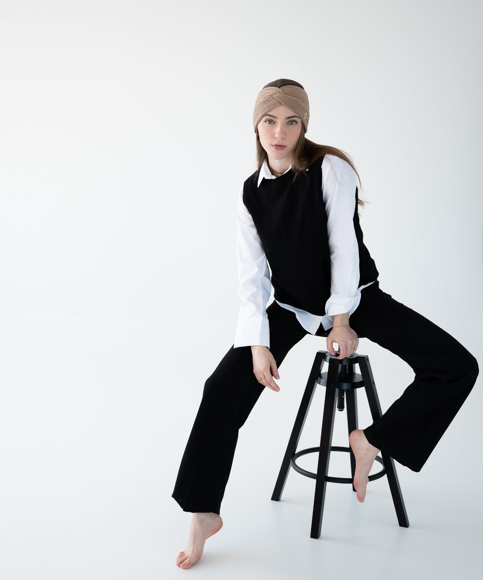 EMMA - Stirnband aus Merinowolle | Beige - Beige - Studio Chéri