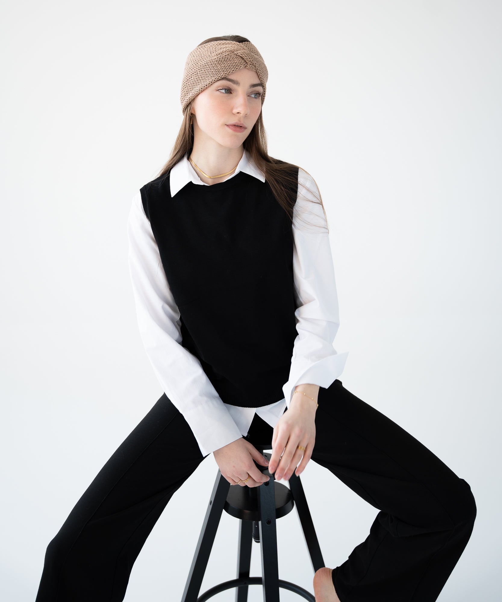 EMMA - Stirnband aus Merinowolle | Beige - Beige - Studio Chéri