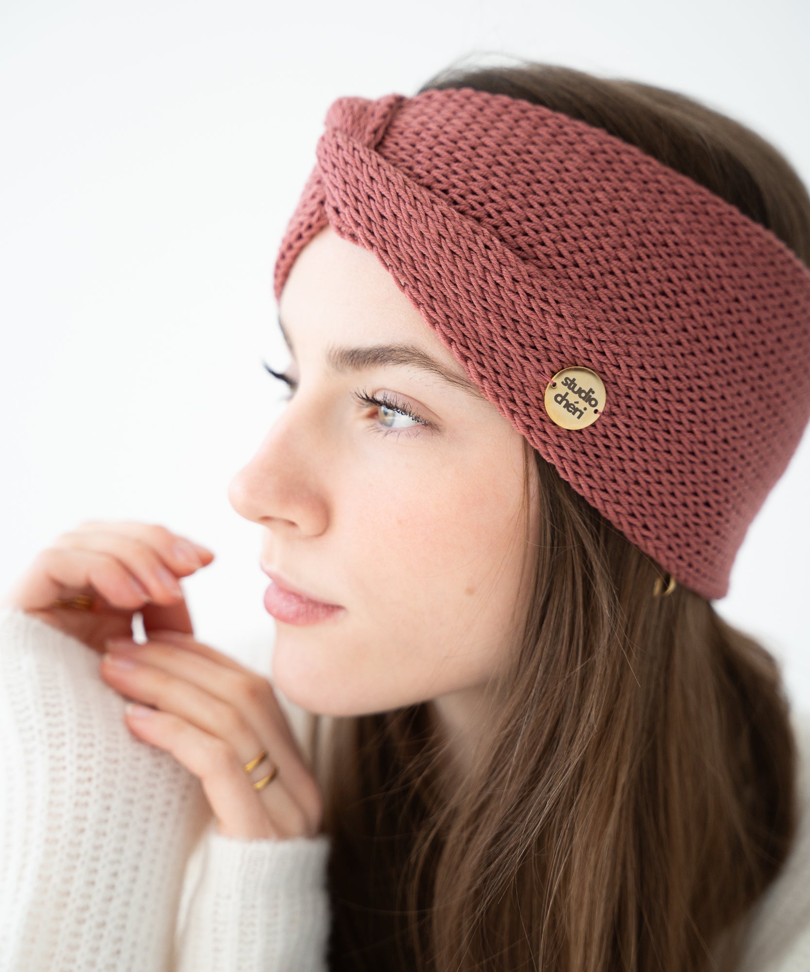 EMMA - Stirnband aus Merinowolle | Berry - Rot - Studio Chéri