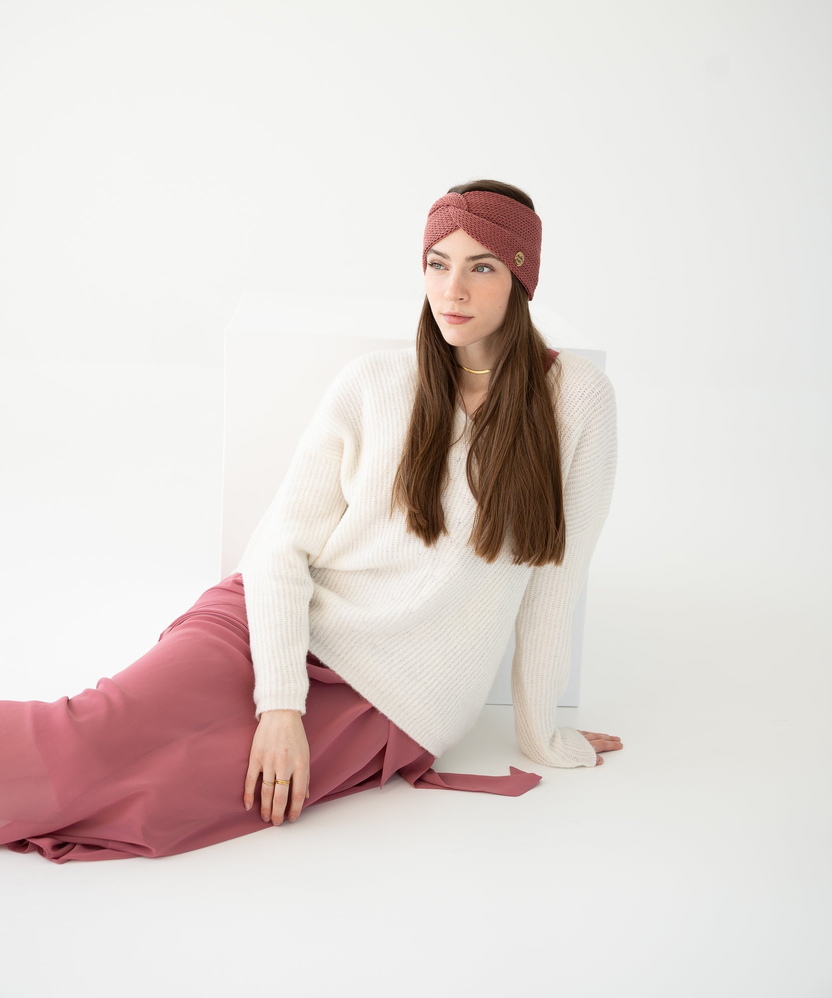 EMMA - Stirnband aus Merinowolle | Berry - Rot - Studio Chéri