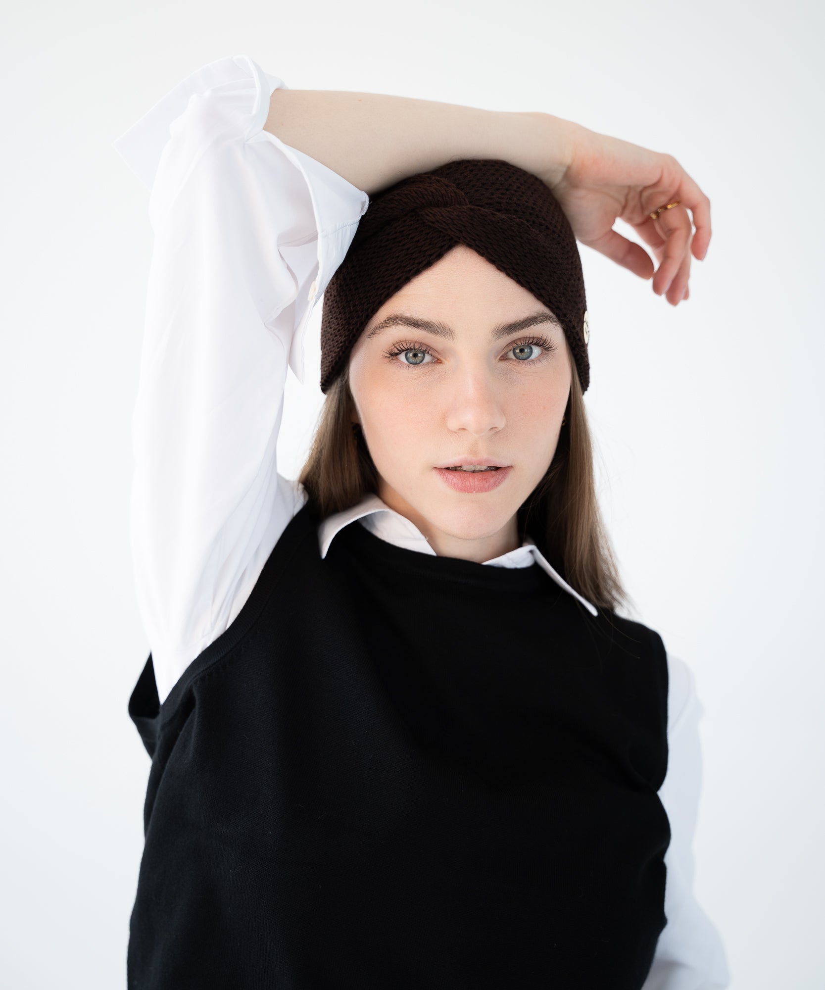 EMMA - Stirnband aus Merinowolle | Brown - Braun - Studio Chéri