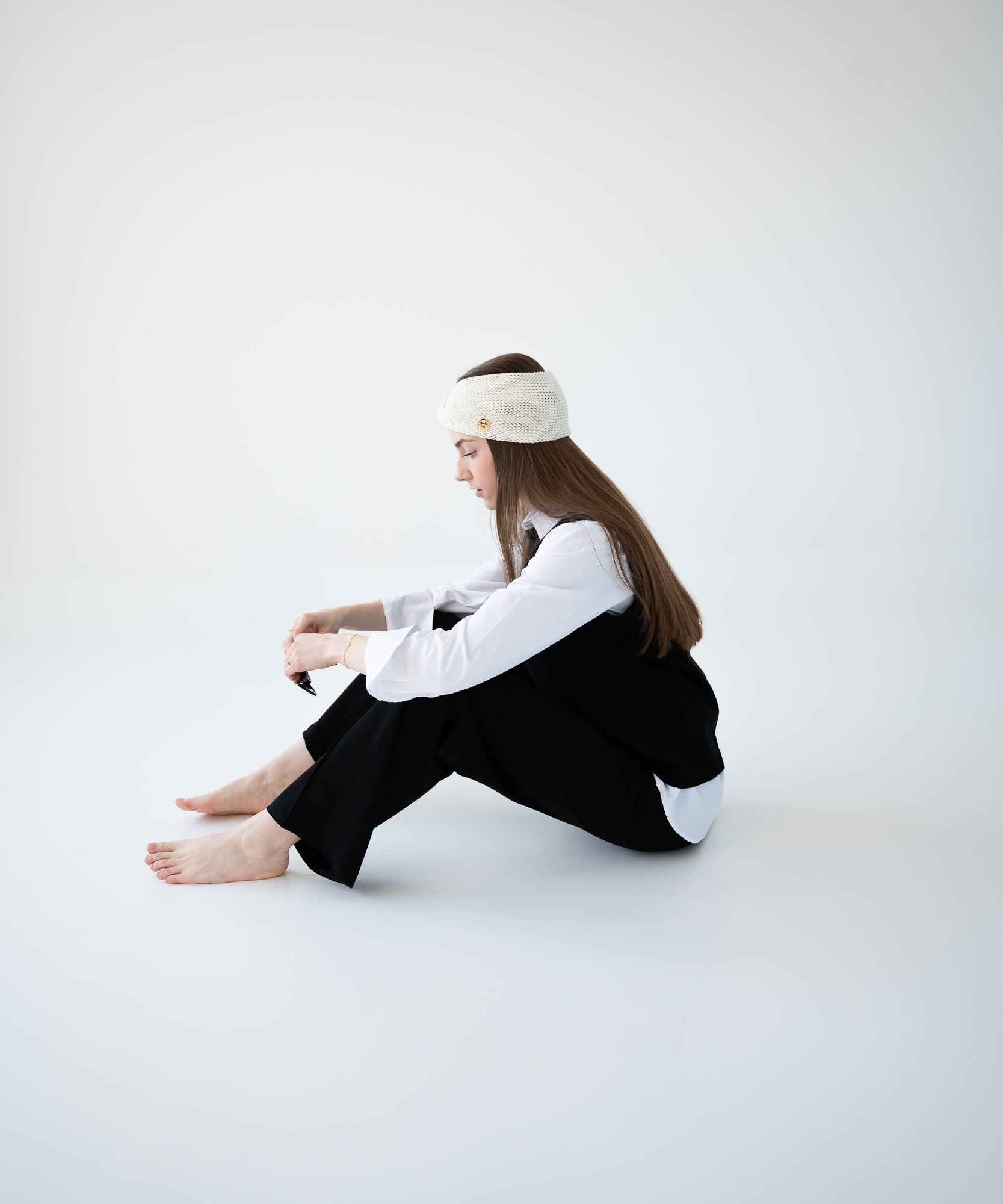 EMMA - Stirnband aus Merinowolle | Creme - Pink - Studio Chéri