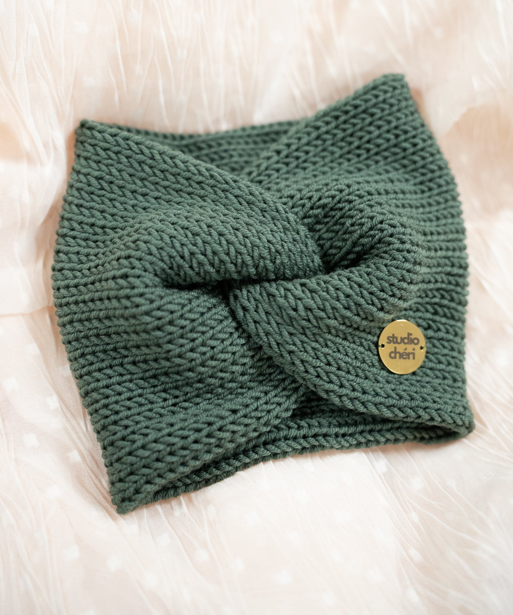 EMMA - Stirnband aus Merinowolle | Fir - Grün - Studio Chéri