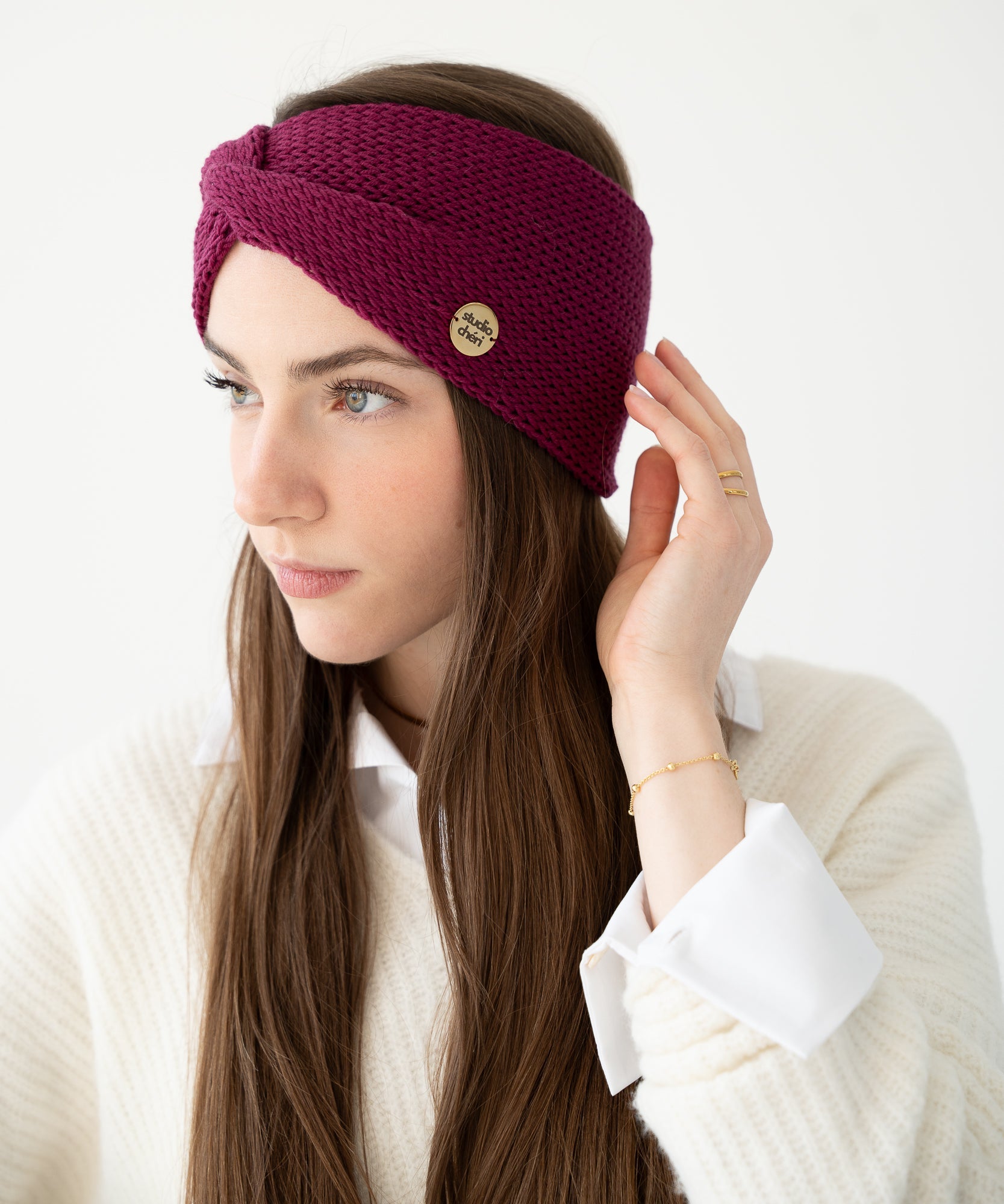 EMMA - Stirnband aus Merinowolle | Magenta - Pink - Studio Chéri