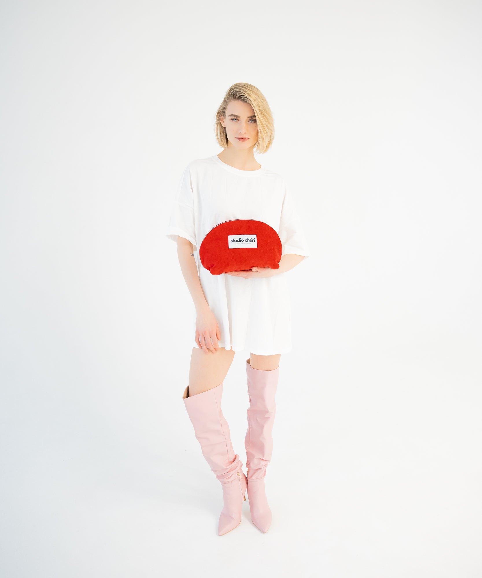 FLUFFY VALENTINE | Kosmetiktasche - Rot/Weiß - Studio Chéri