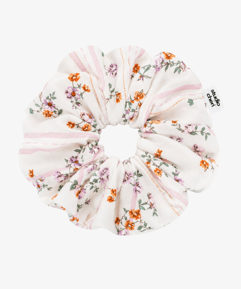 Hollow - Scrunchie mit Blümchen - beige - Studio Chéri