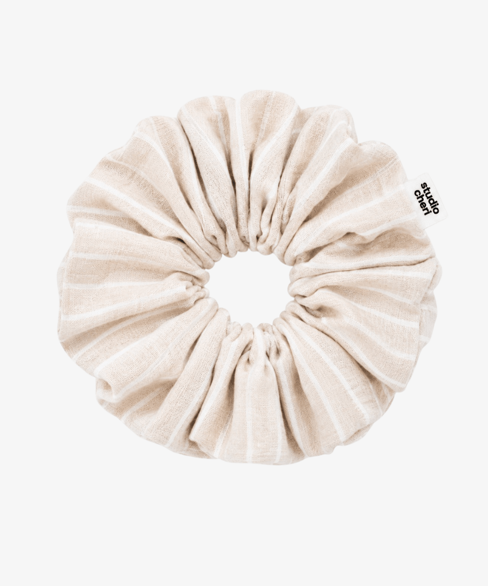 Ivory - Leinen Scrunchie - beige - Studio Chéri