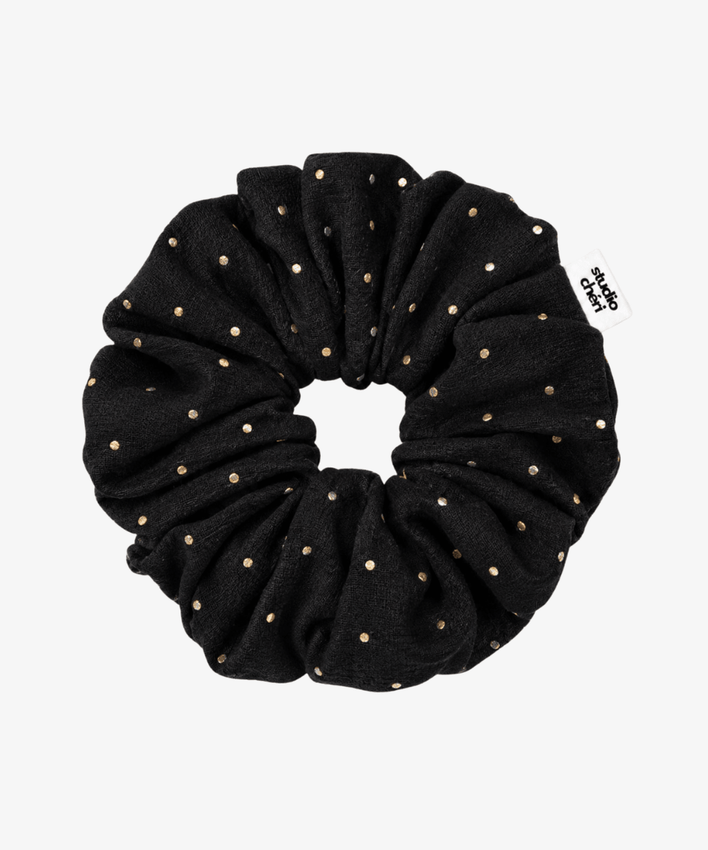 Laurel - Musselin Scrunchie - Schwarz - Studio Chéri