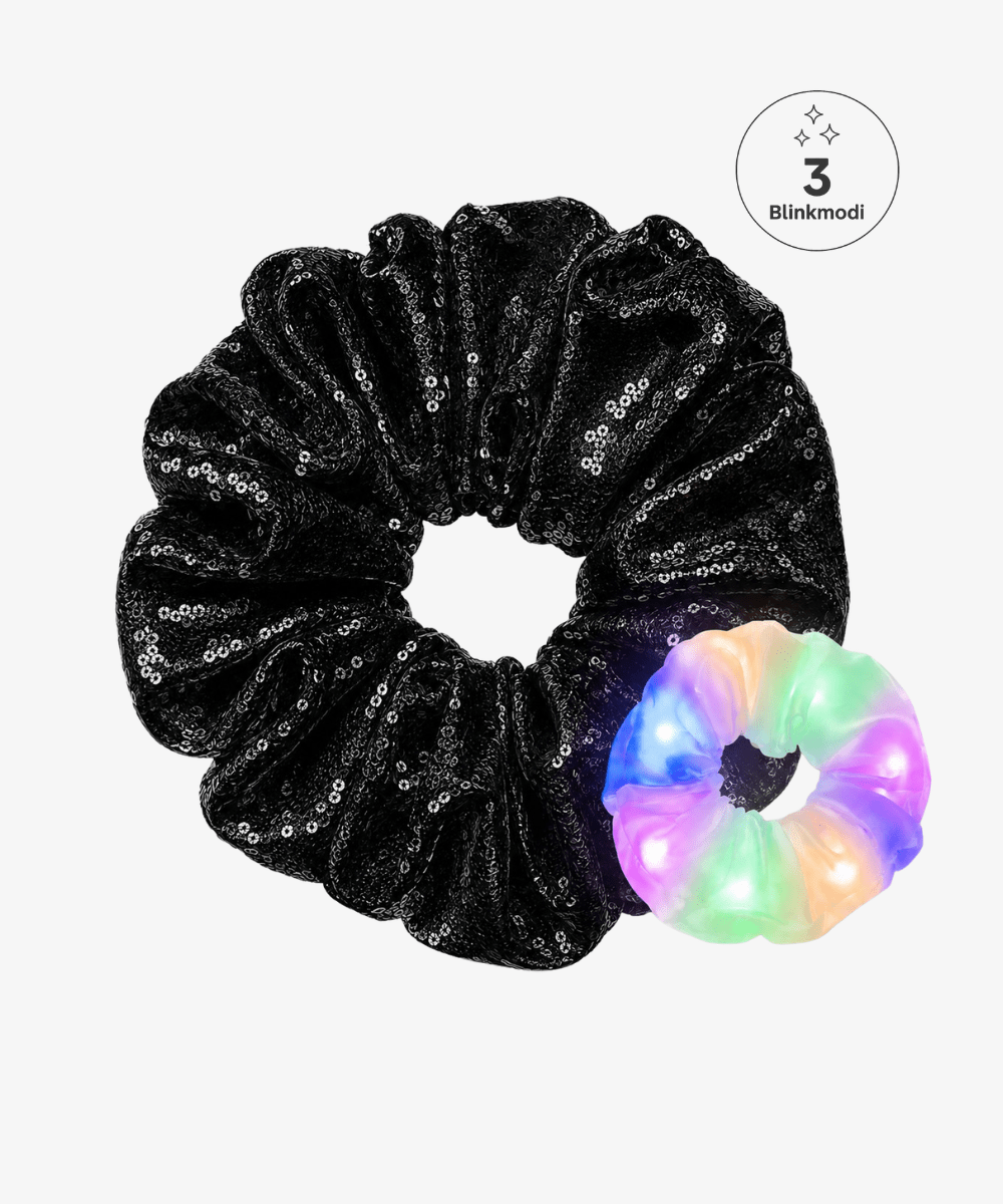 LED Scrunchie - Black Glitter - Schwarz - Studio Chéri