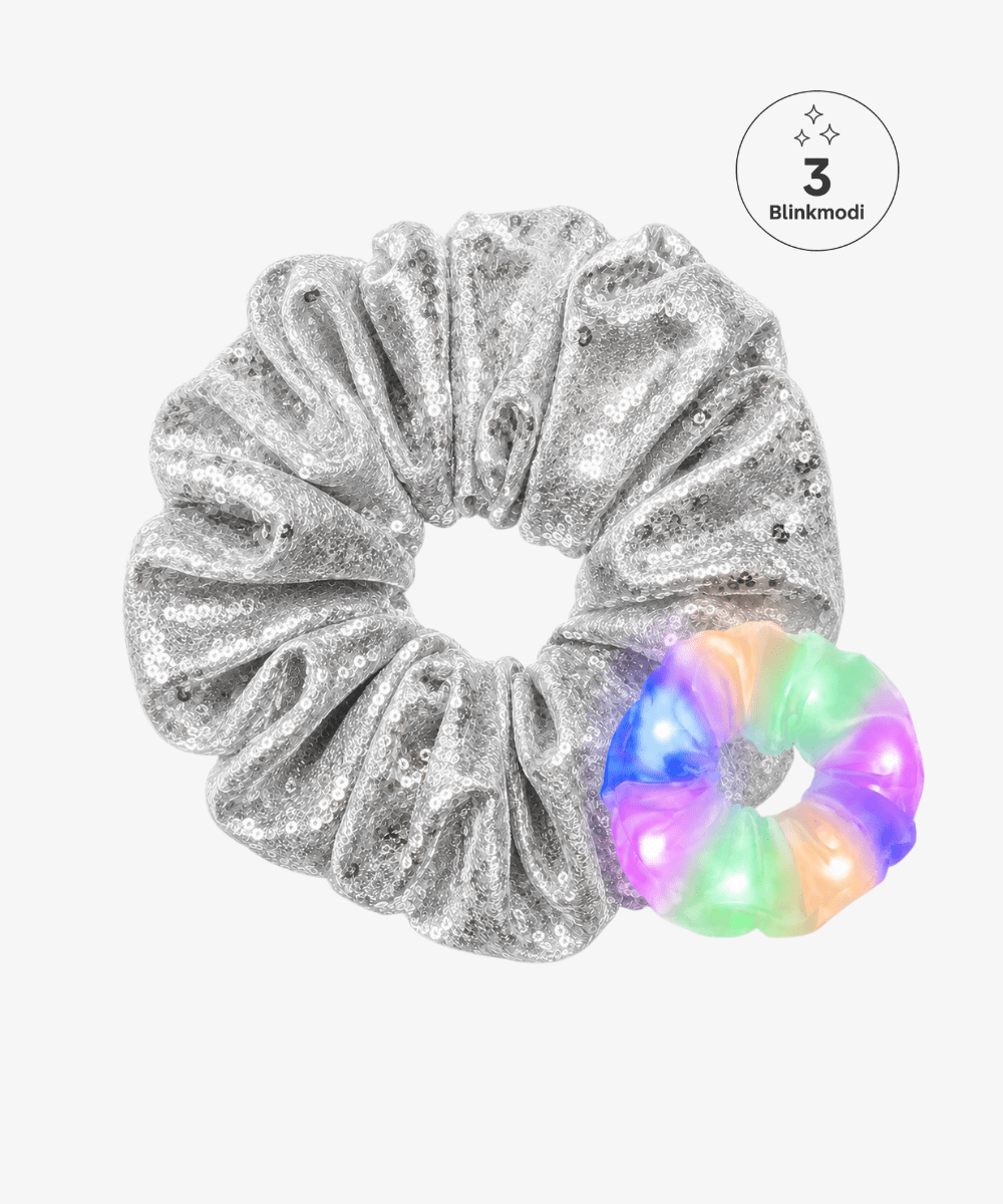 LED Scrunchie - Silver Glitter - Grau - Studio Chéri
