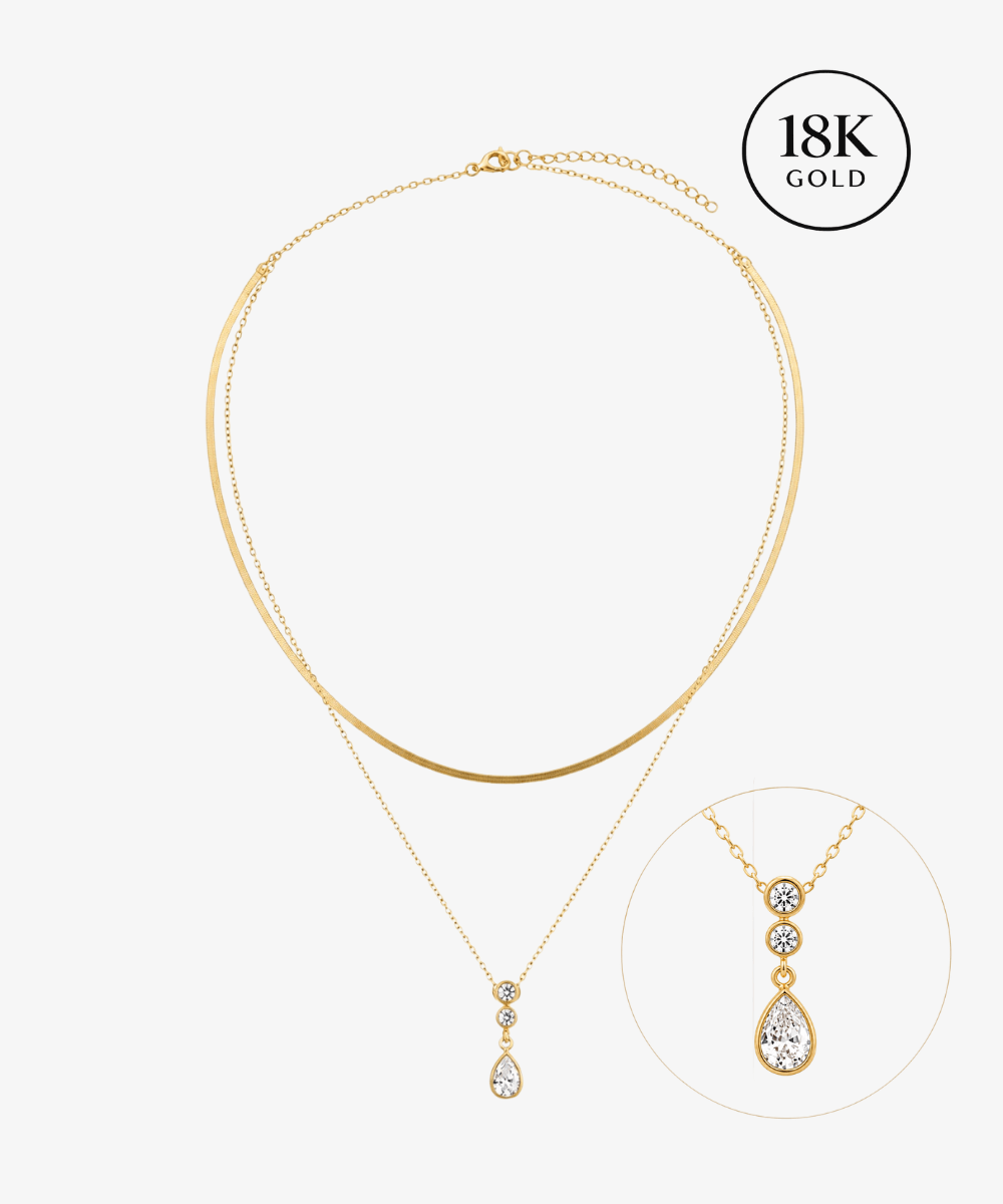 Mae - 18K Goldkette mit Schmuckstein - Gold - Studio Chéri