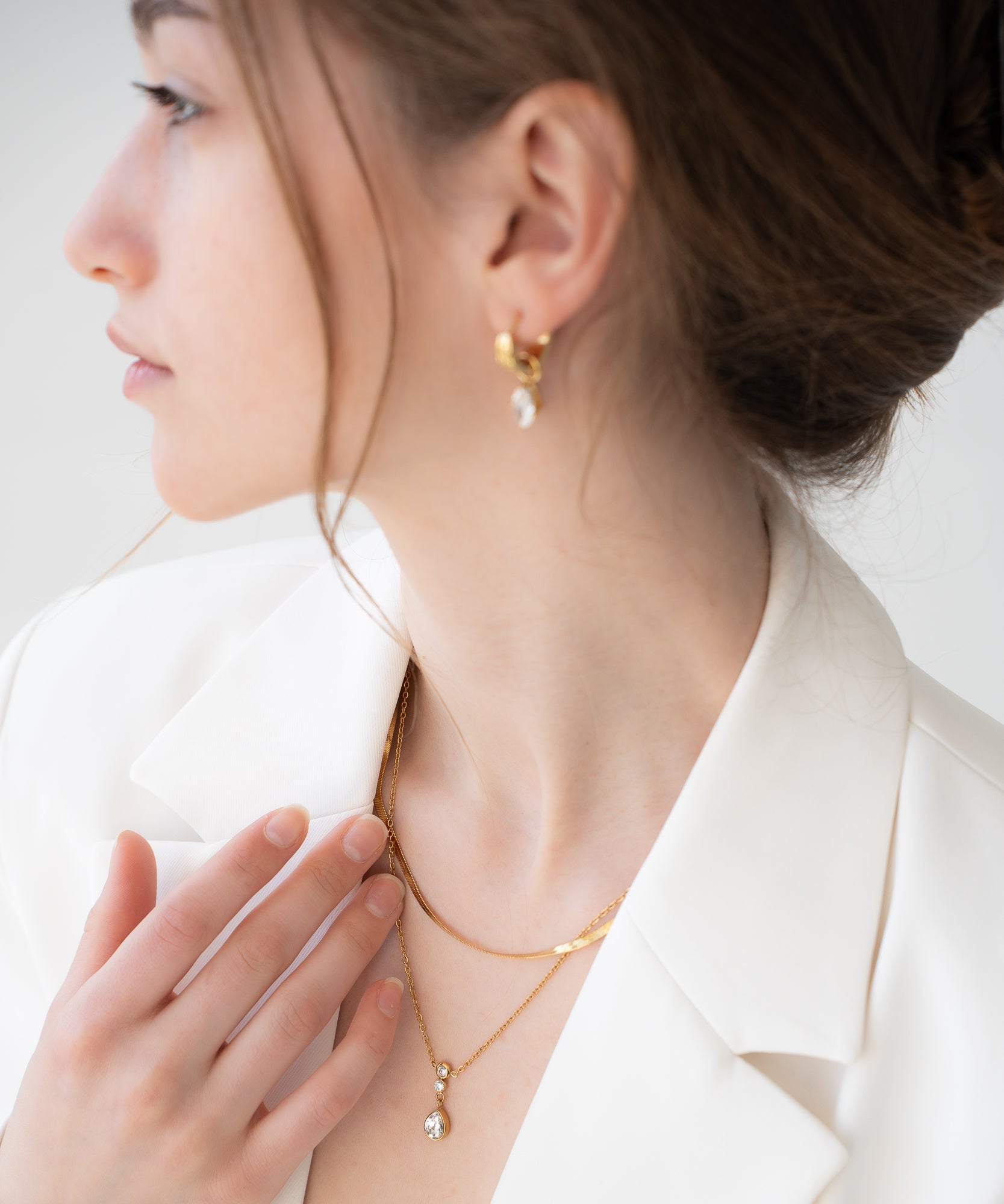 Mae - 18K Goldkette mit Schmuckstein - Gold - Studio Chéri