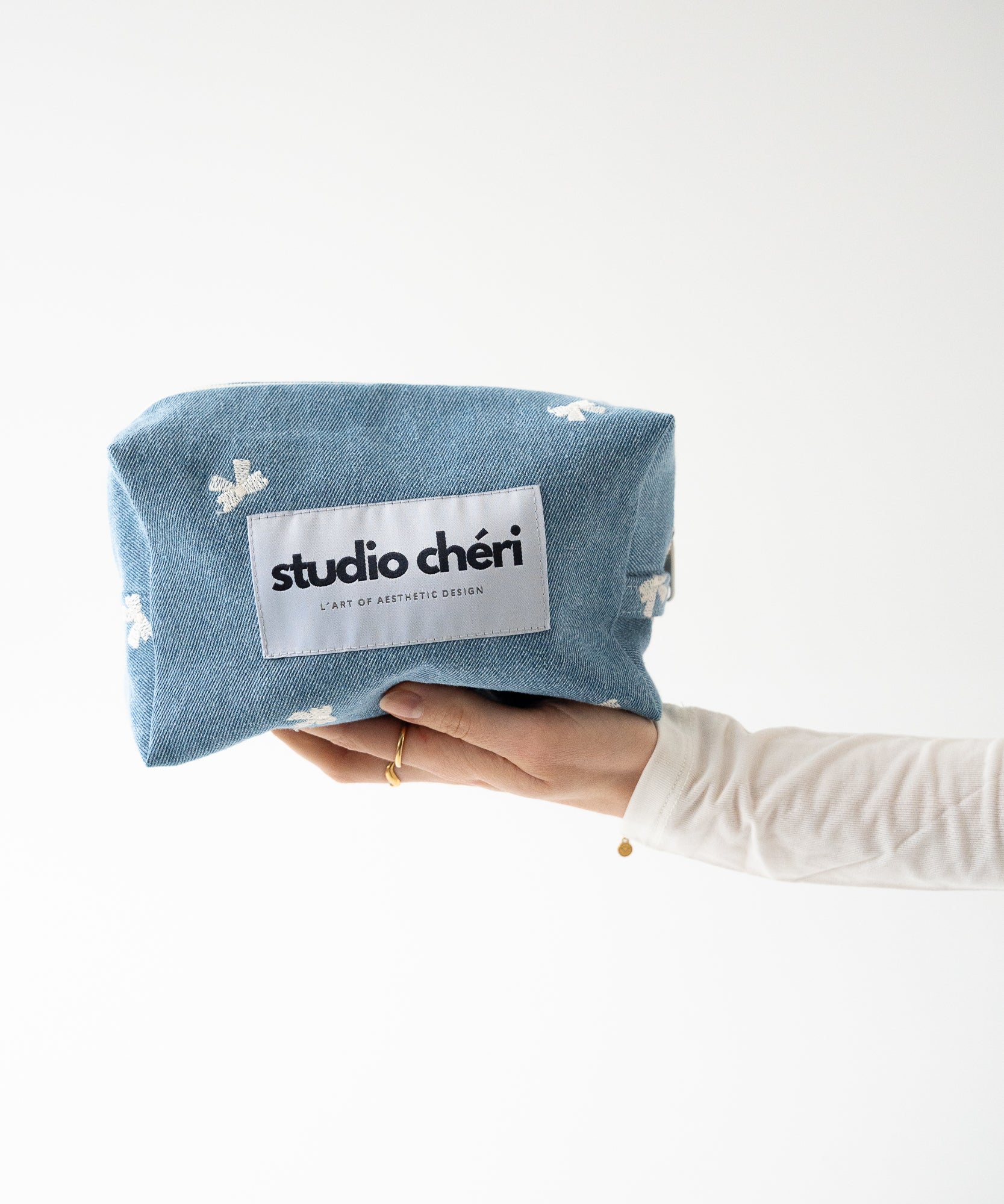 MAGGIE - Kosmetiktasche | Bow Dreams - Blau - Studio Chéri