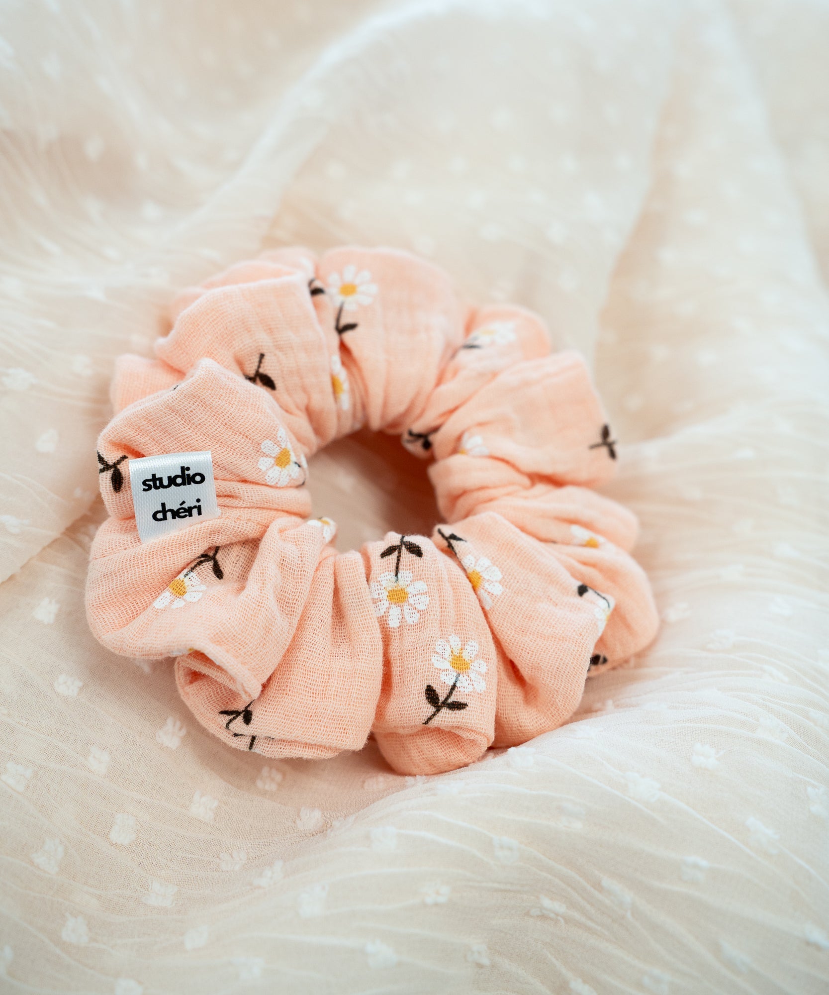 MARGARITE - Scrunchie aus Musselin - Orange - Studio Chéri