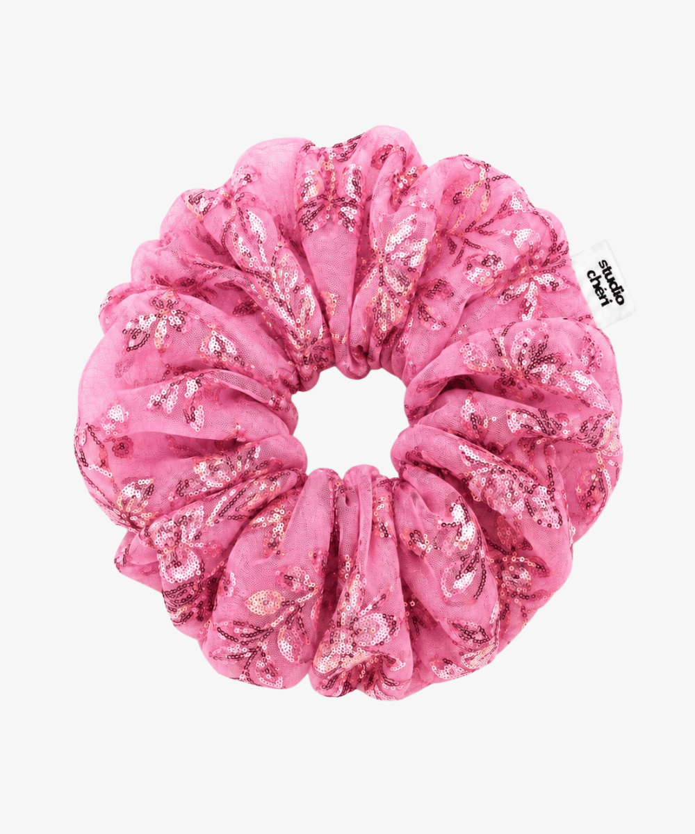 Midnight Kiss - Scrunchie mit Pailletten - pink - Studio Chéri